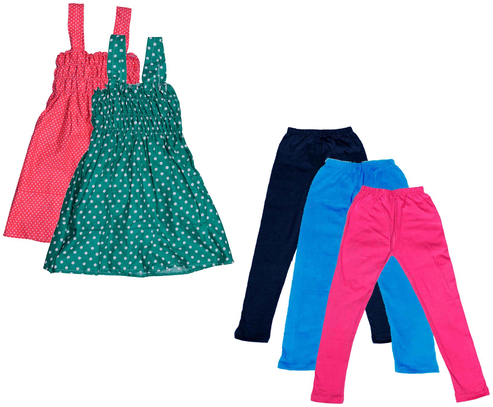 

Indiweaves Girl Cotton Top Bottom Set - Multi