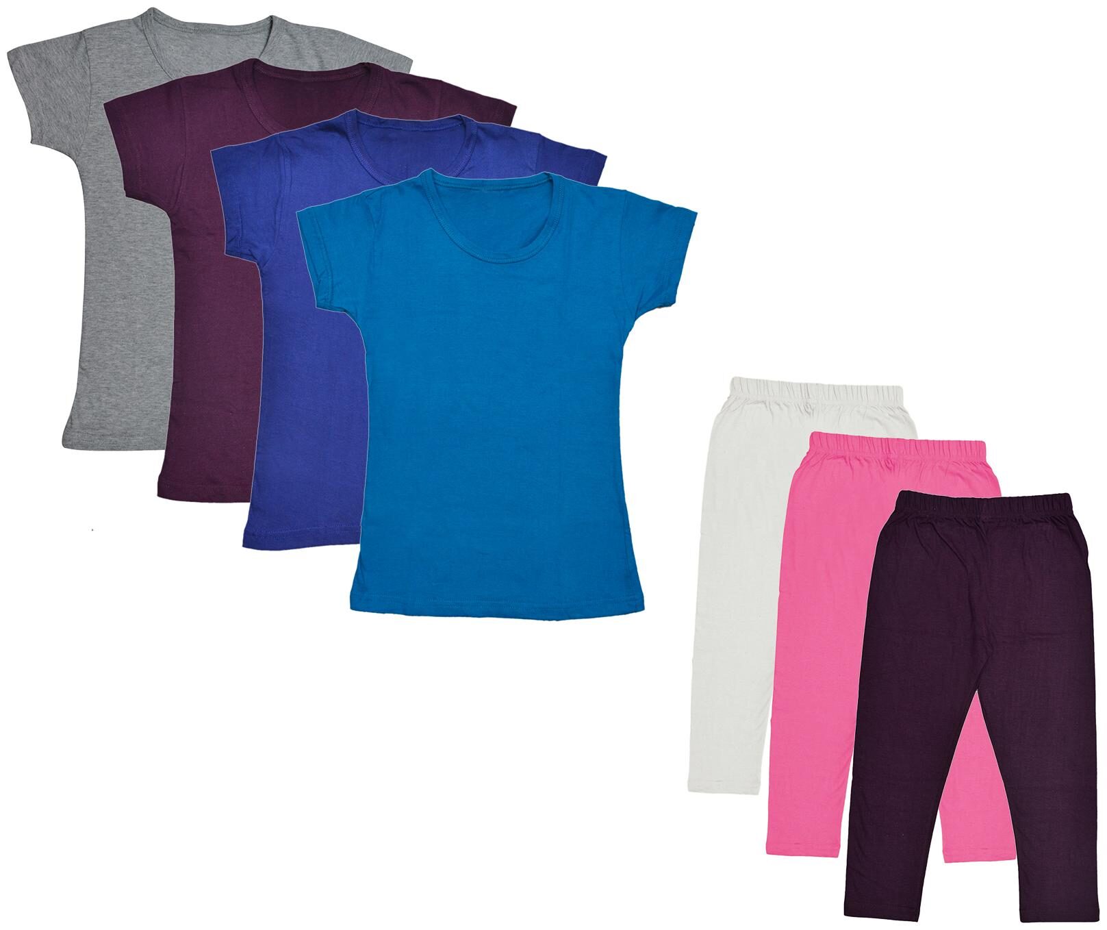

Indiweaves Girl Cotton Top Bottom Set - Multi