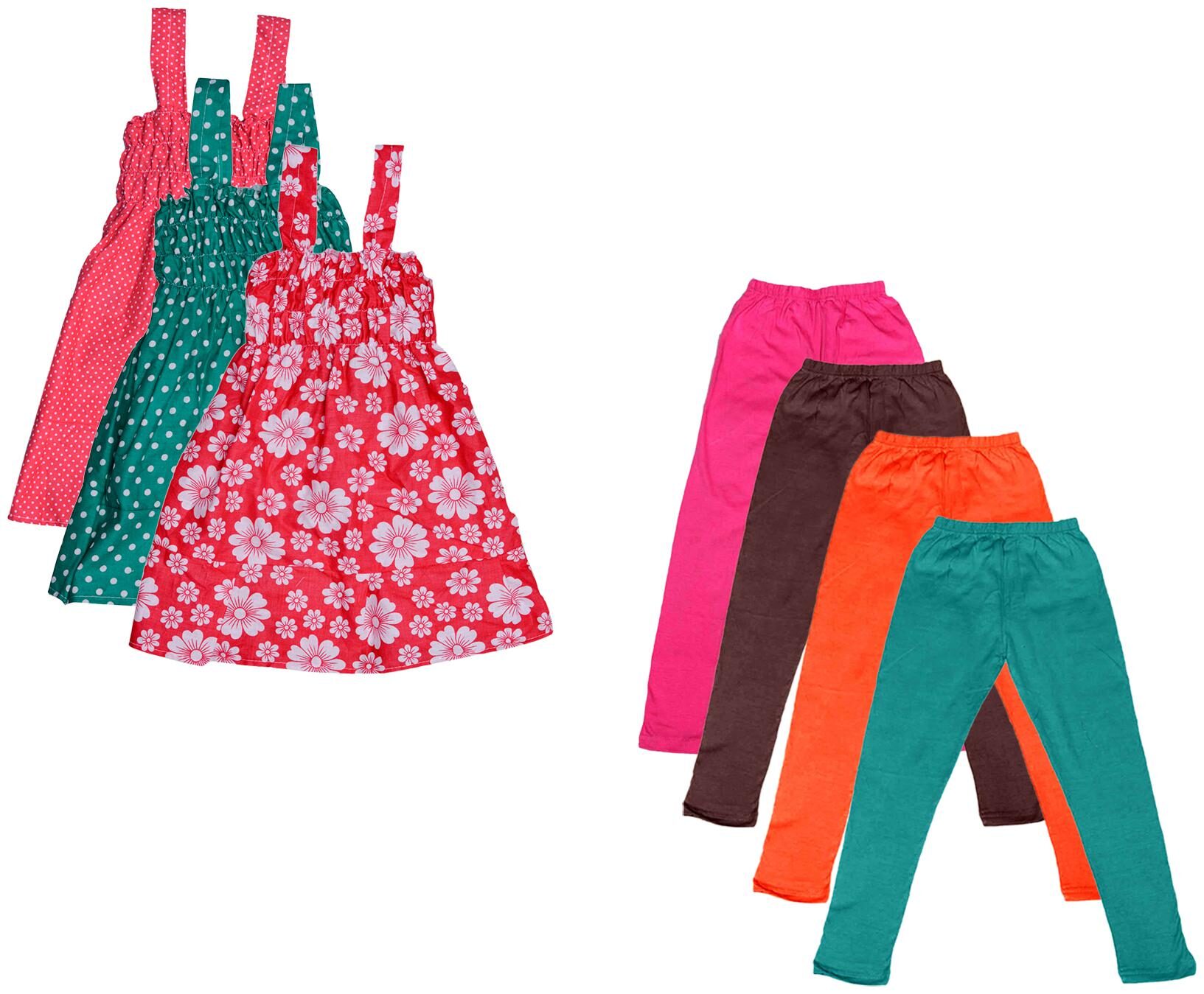 

Indiweaves Girl Cotton Top Bottom Set - Multi