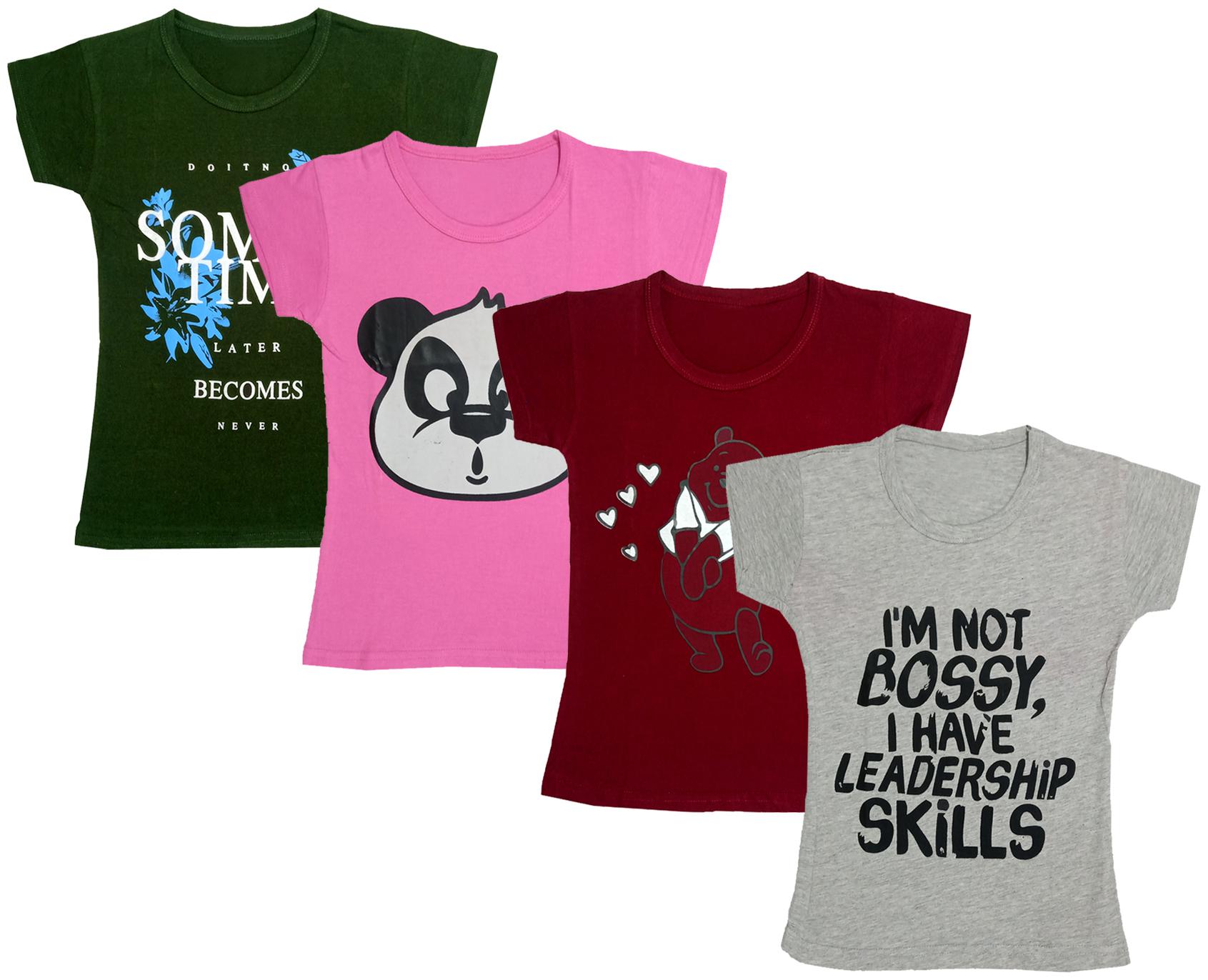 

Indiweaves Girl Cotton Printed T shirt - Multi