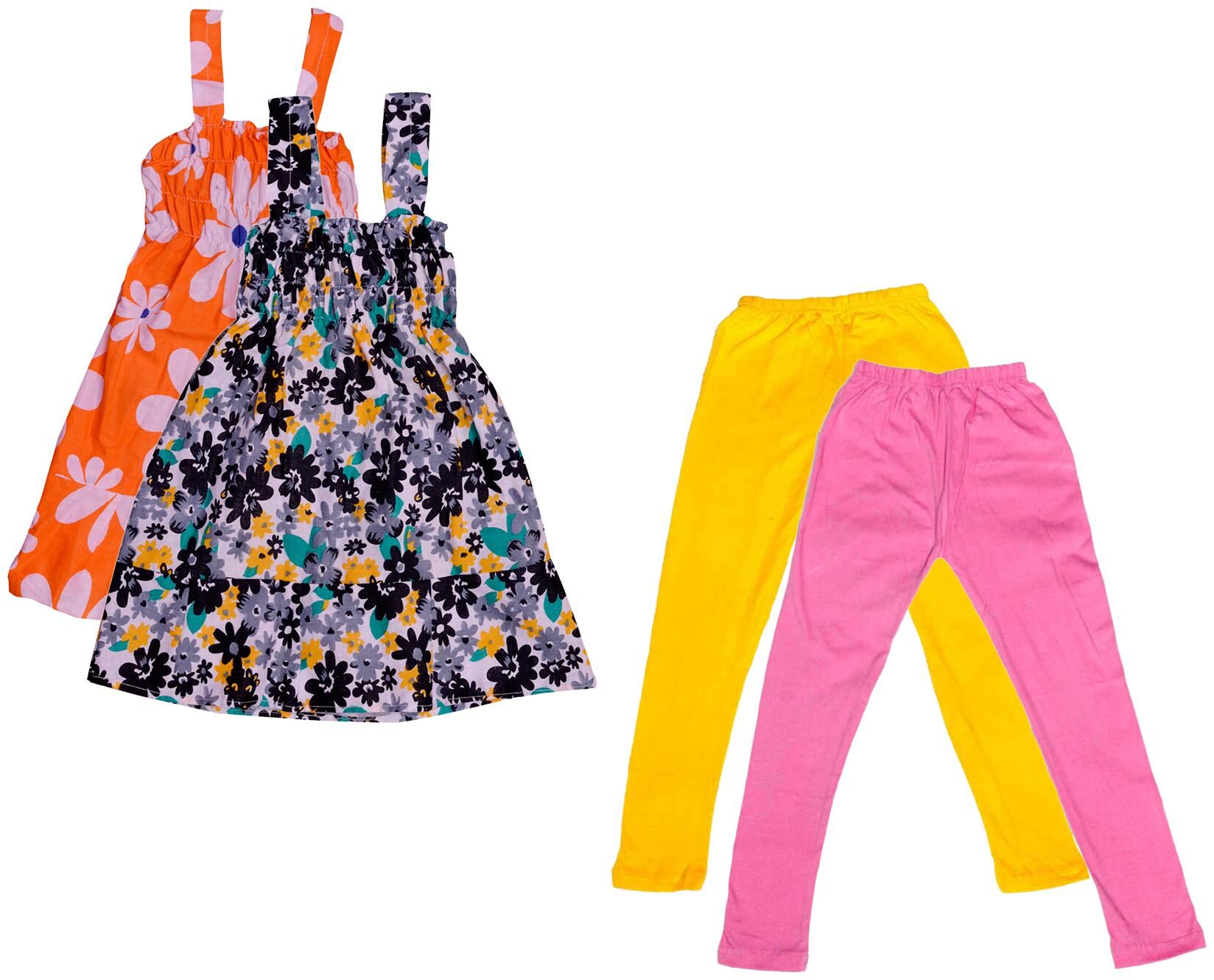 

Indiweaves Girl Cotton Top Bottom Set - Multi