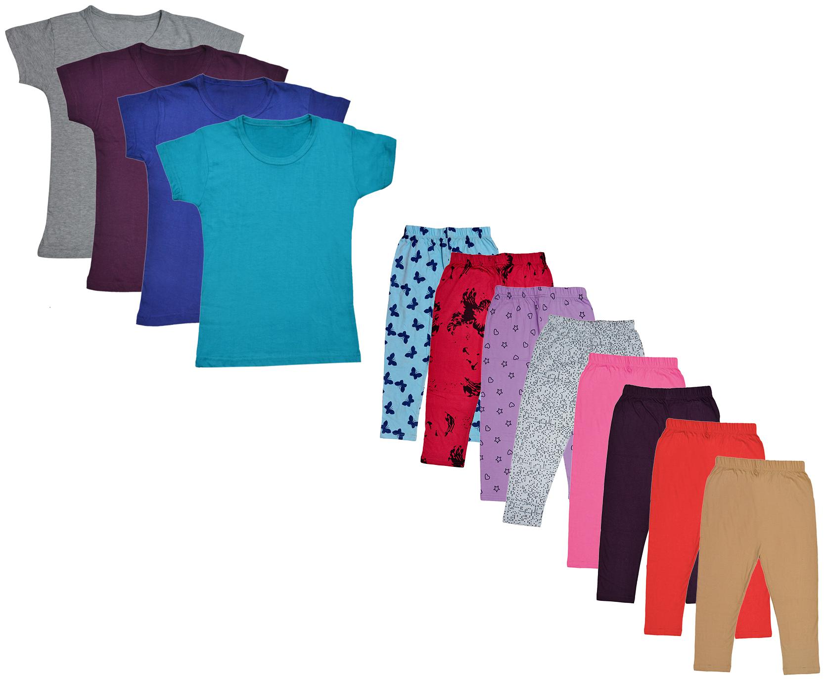

Indiweaves Girl Cotton Top Bottom Set - Multi