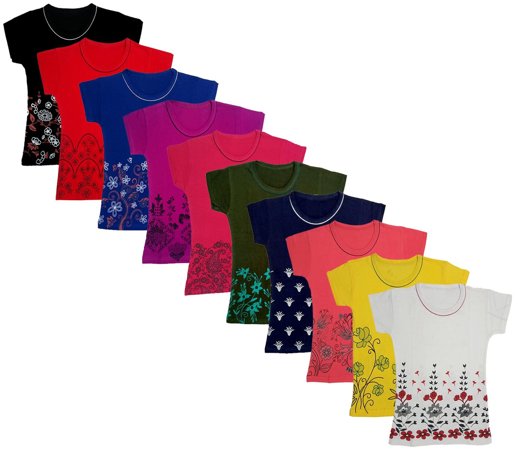 

Indiweaves Girl Cotton Printed T shirt - Multi