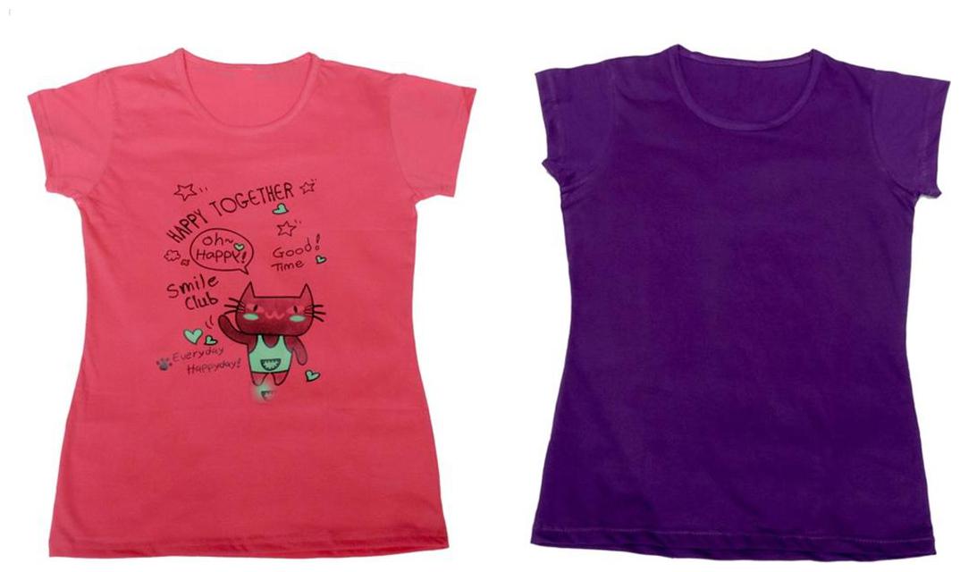 

Indiweaves Girl Cotton Solid T shirt - Multi