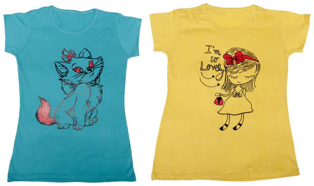 

Indiweaves Girl Cotton Solid T shirt - Multi
