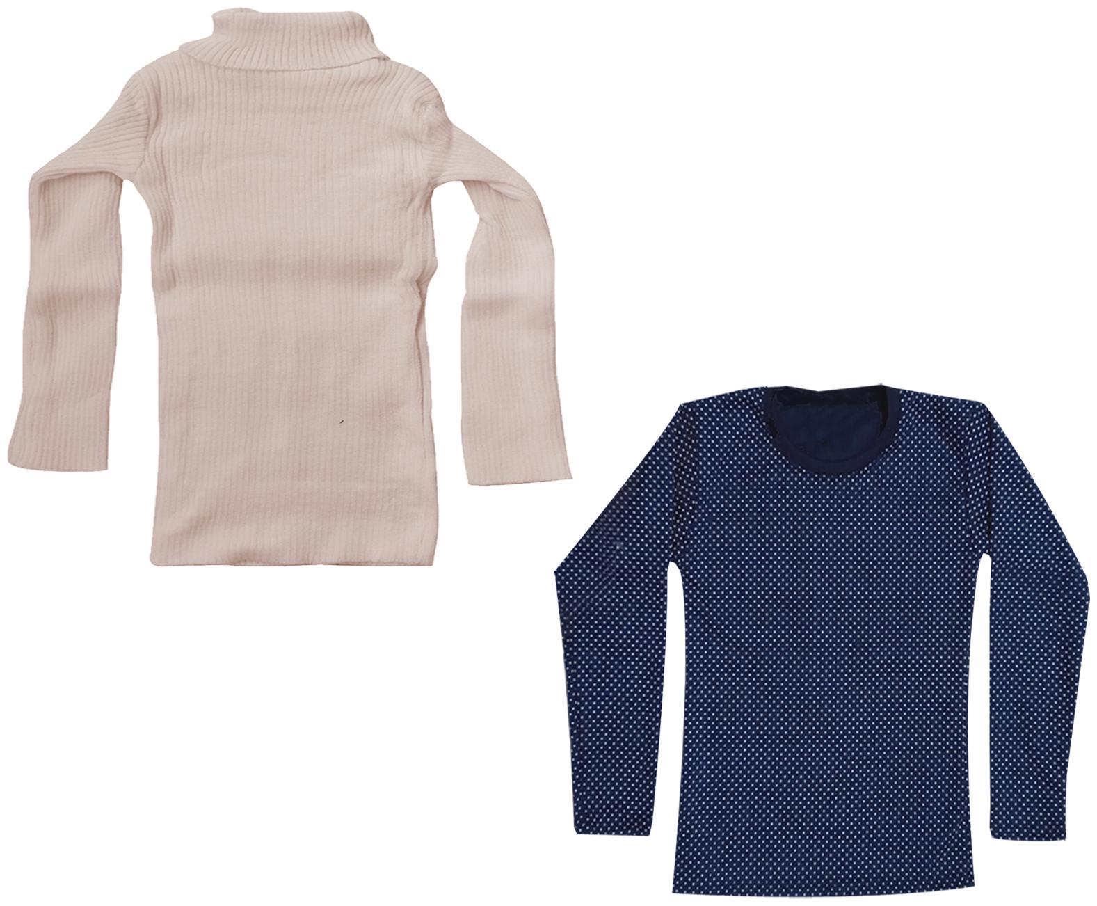 

Indiweaves Girl Wool Printed T shirt - White Blue