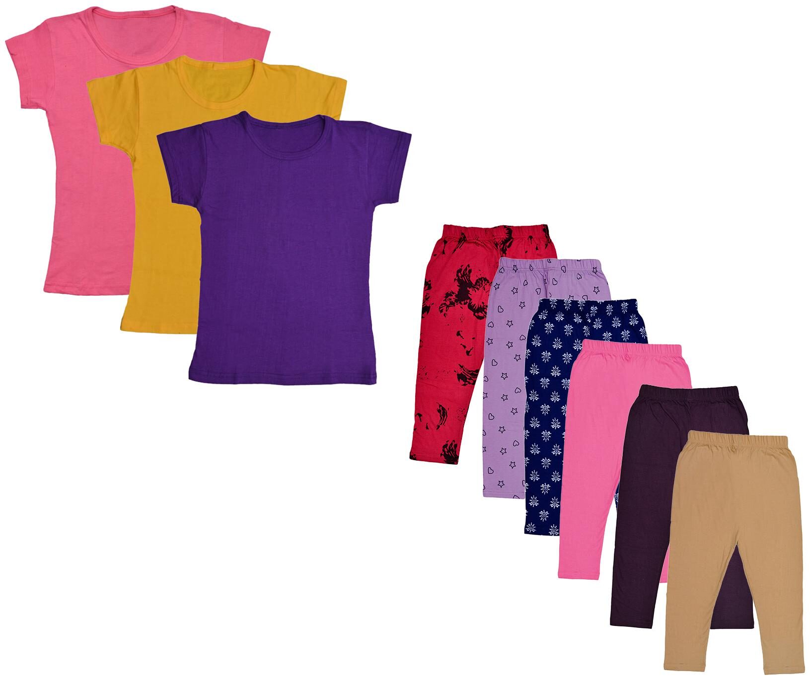 

Indiweaves Girl Cotton Top Bottom Set - Multi