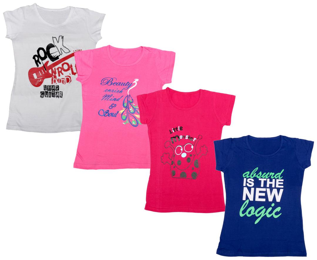 

Indiweaves Girl Cotton Printed T shirt - Multi