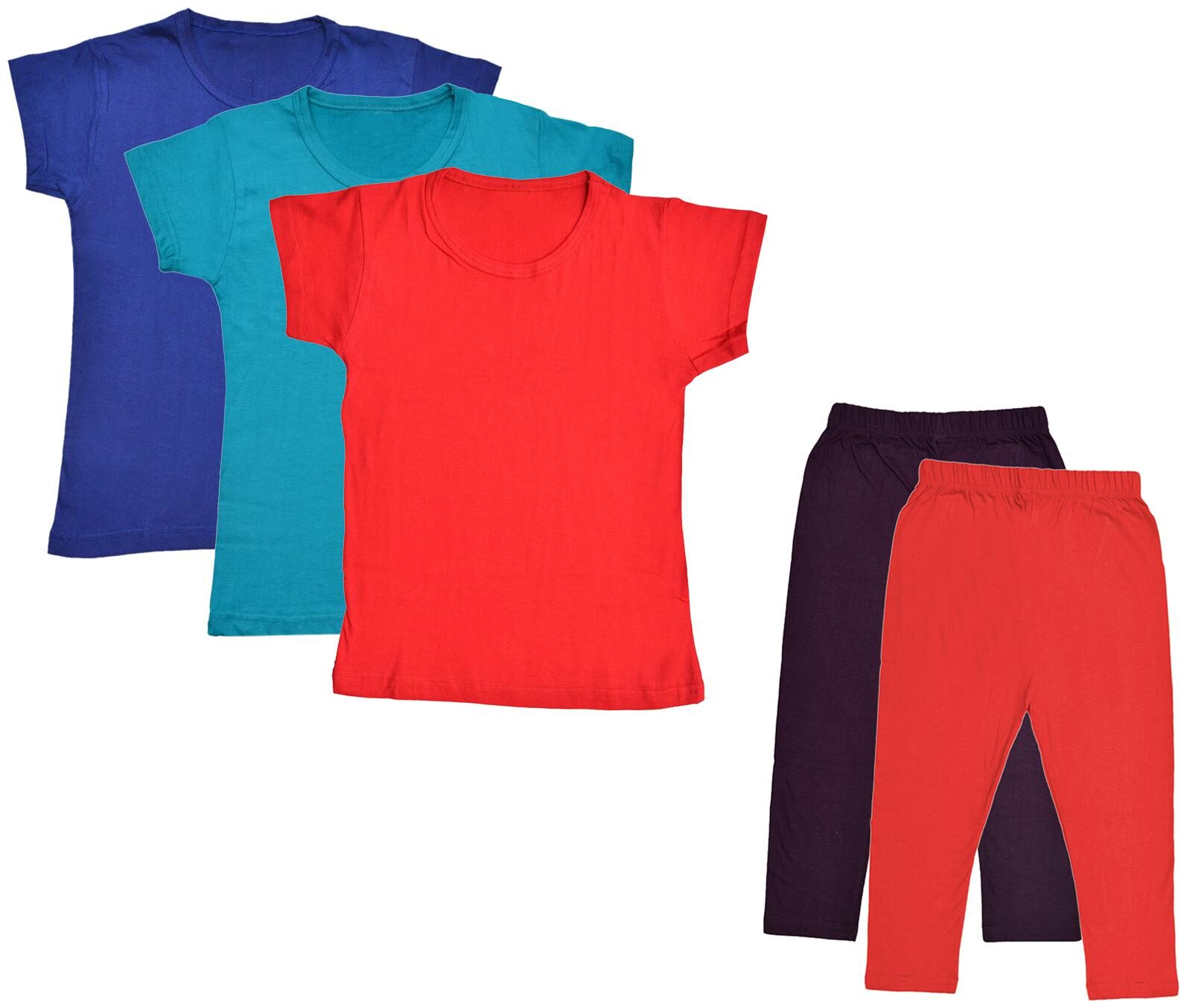 

Indiweaves Girl Cotton Top Bottom Set - Multi