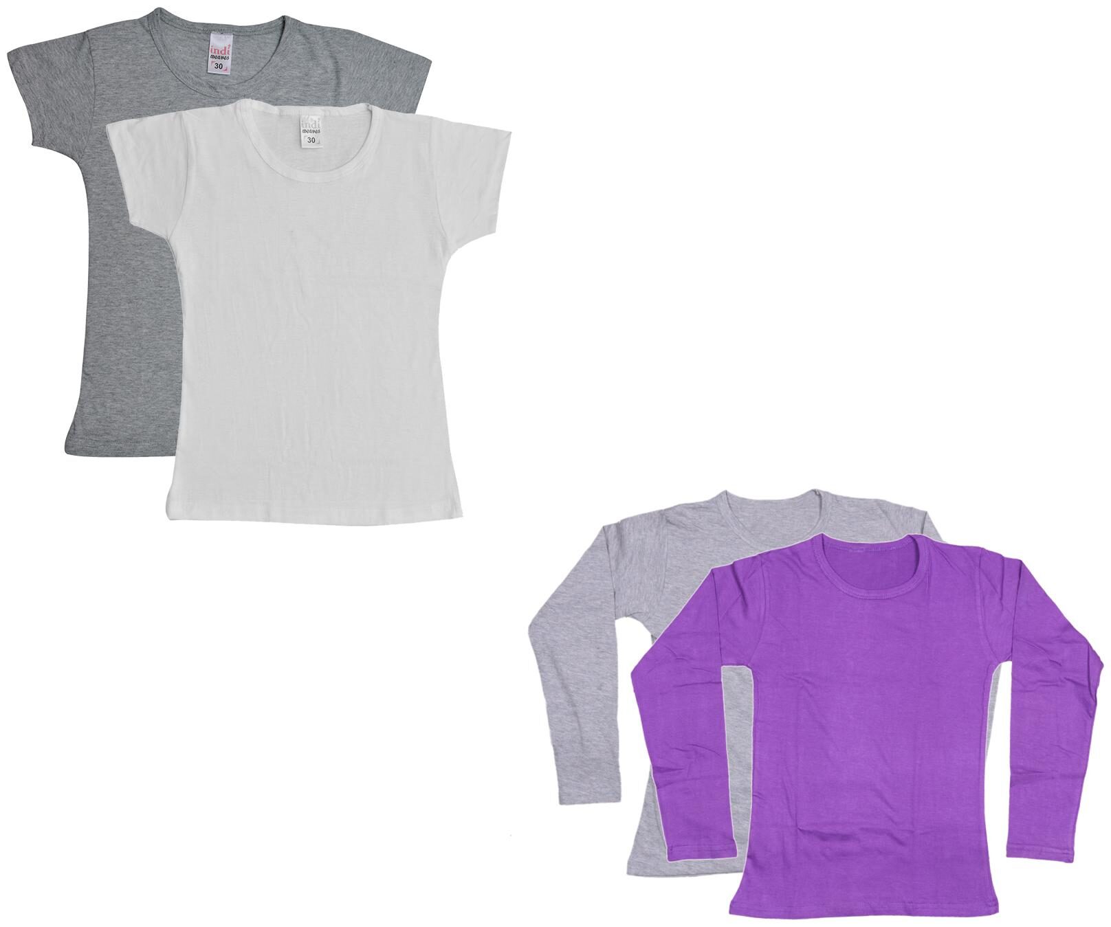

Indiweaves Girl Cotton Solid T shirt - Multi