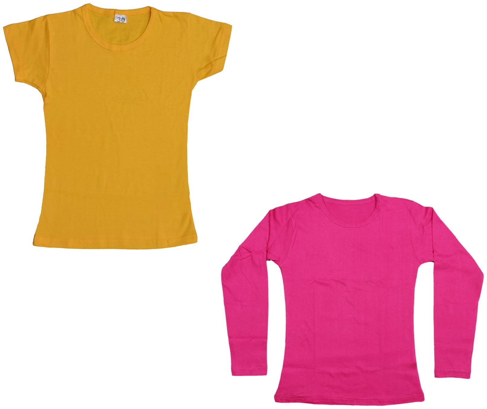 

Indiweaves Girl Cotton Solid T shirt - Multi
