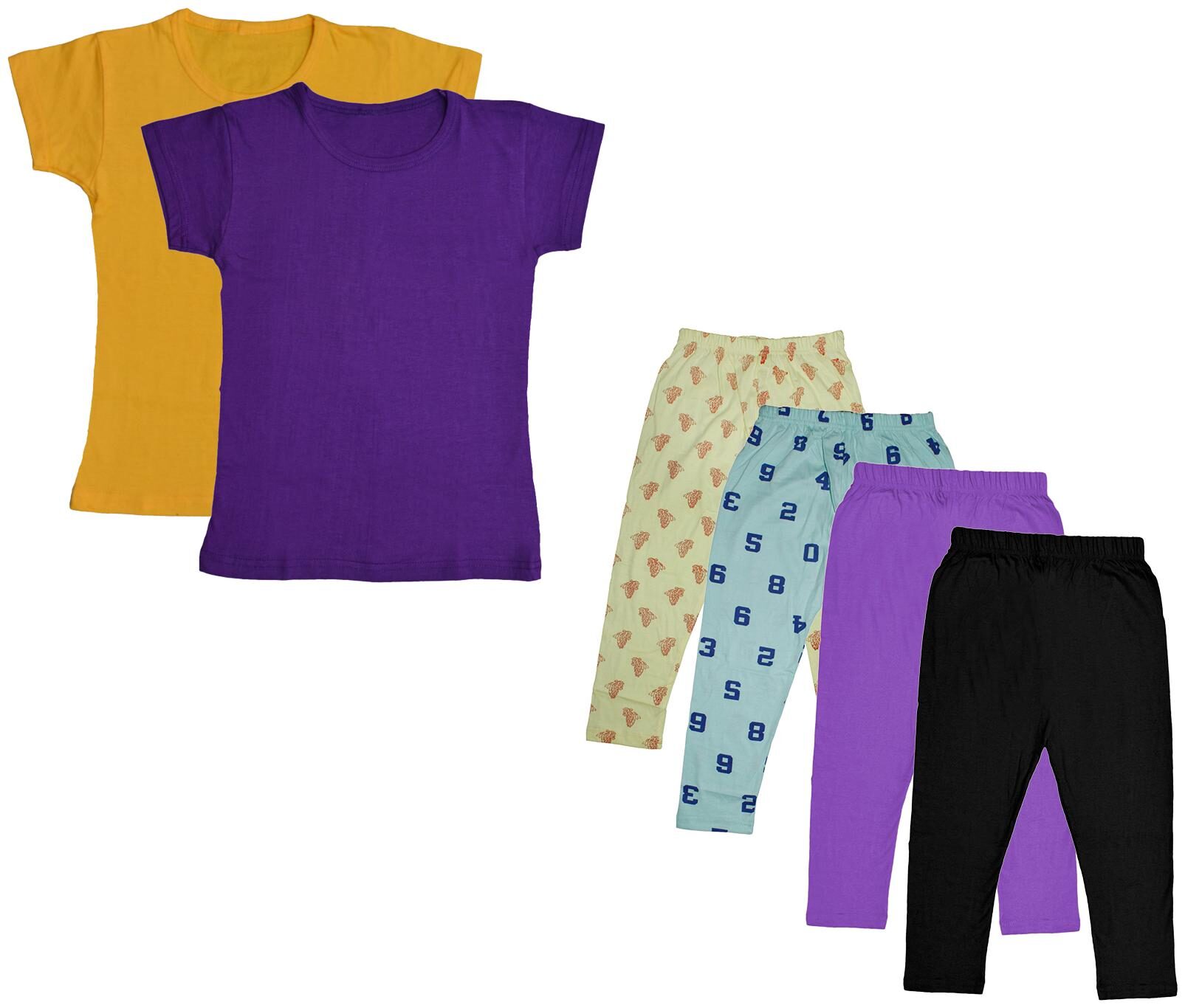 

Indiweaves Girl Cotton Top Bottom Set - Multi