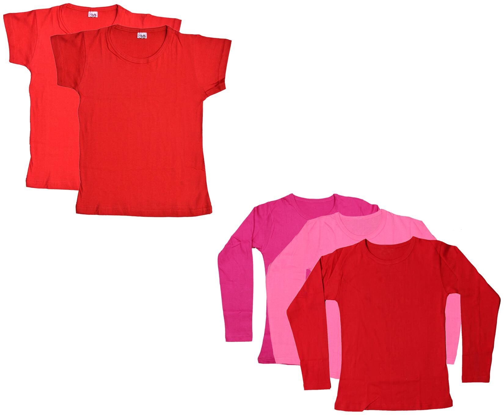 

Indiweaves Girl Cotton Solid T shirt - Multi
