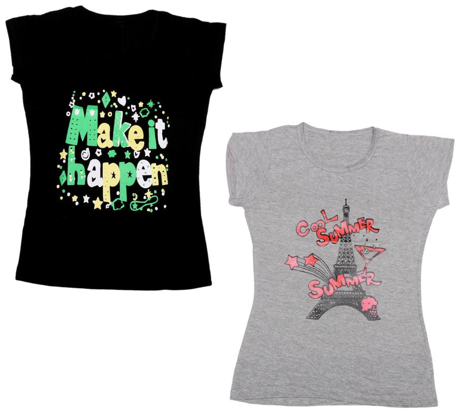 

Indiweaves Girl Cotton Printed T shirt - Grey