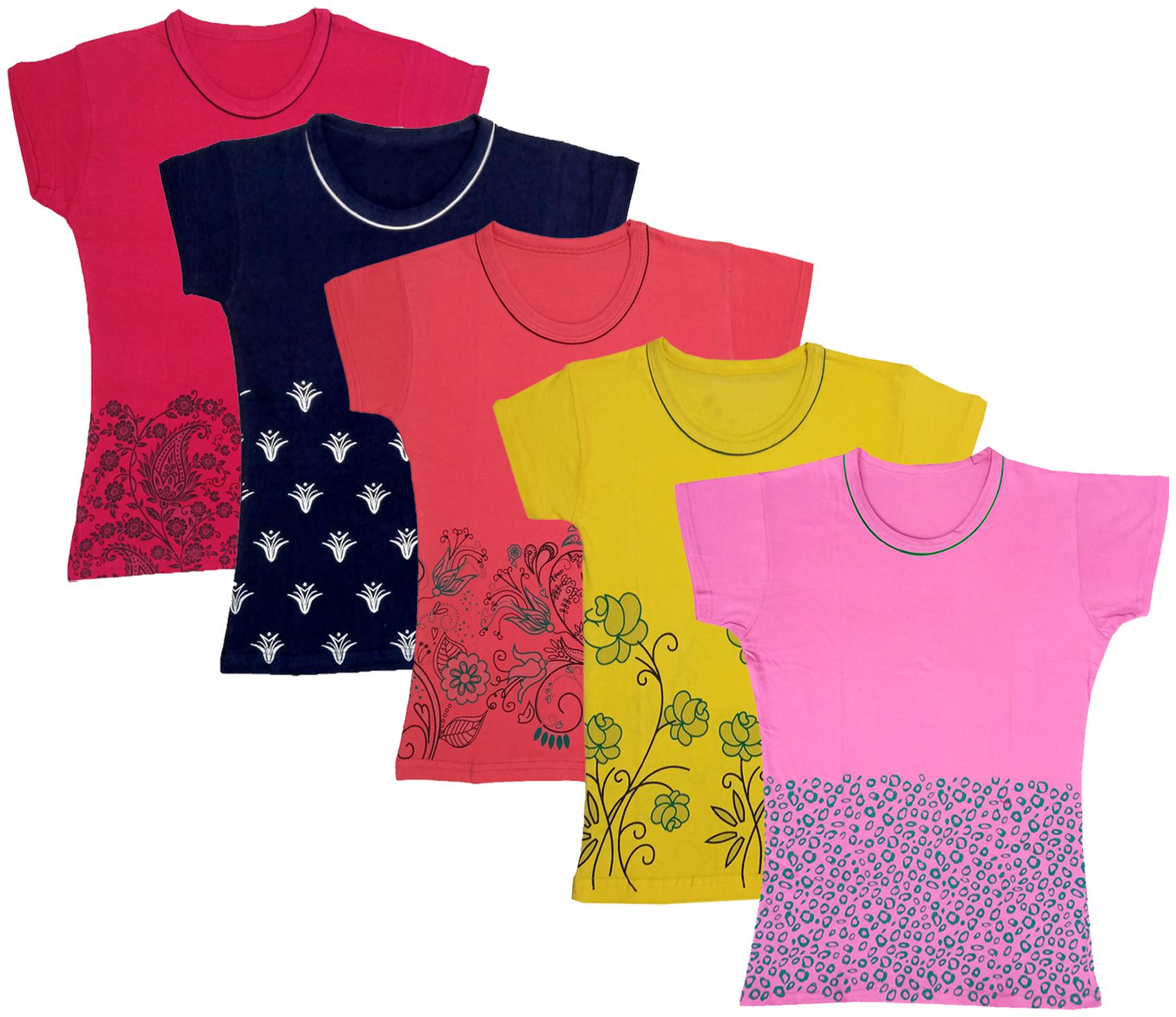 

Indiweaves Girl Cotton Printed T shirt - Multi