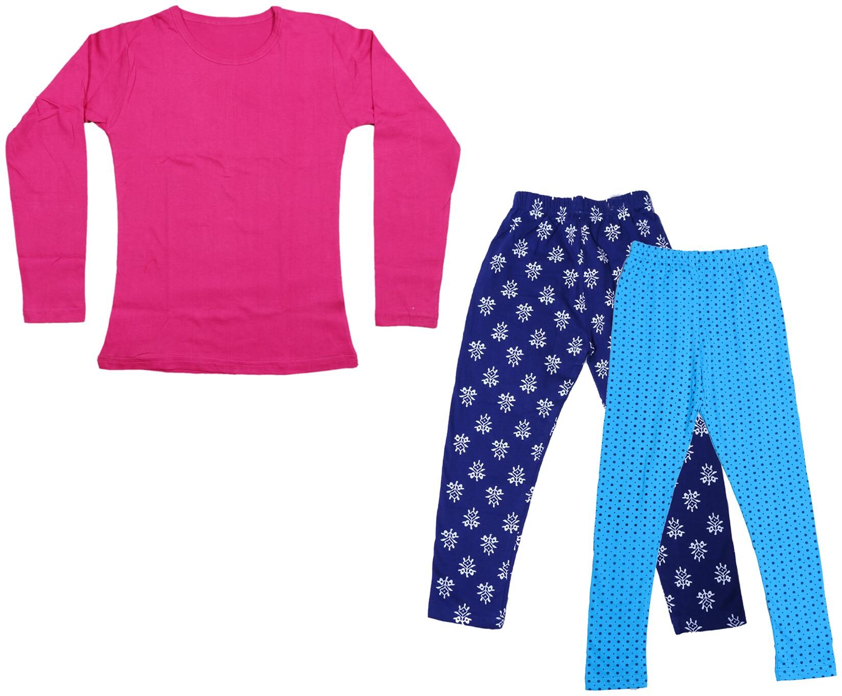 

Indiweaves Girl Cotton Solid T shirt - Multi
