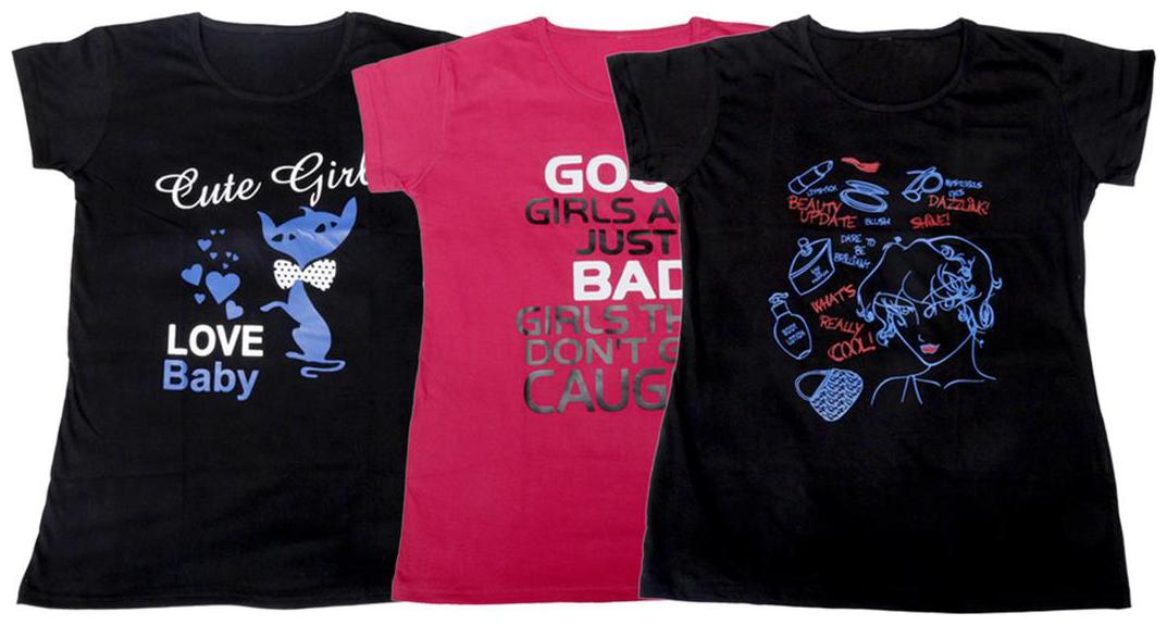 

Indiweaves Girl Cotton Solid T shirt - Multi