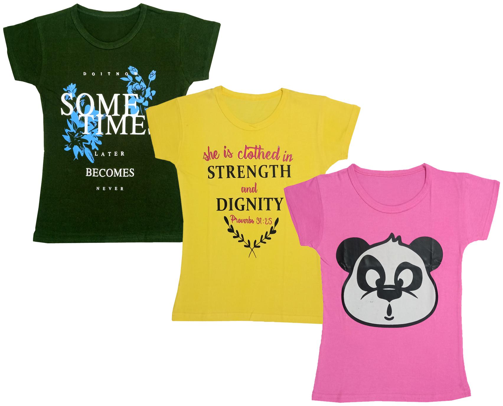 

Indiweaves Girl Cotton Printed T shirt - Multi