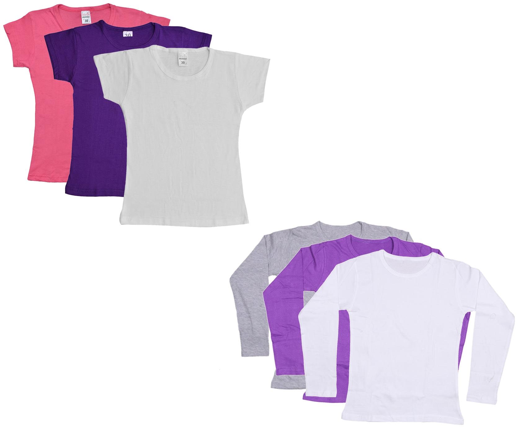 

Indiweaves Girl Cotton Solid T shirt - Multi
