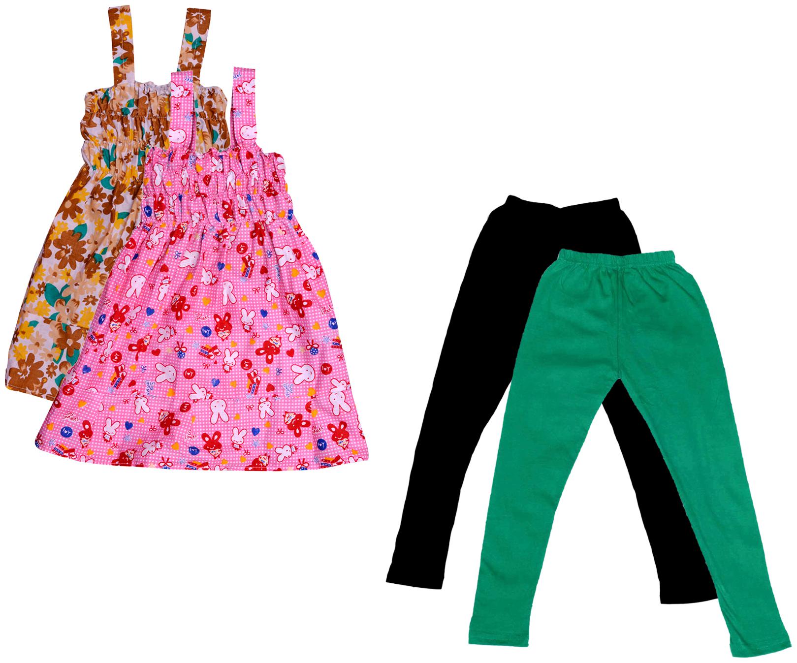 

Indiweaves Girl Cotton Top Bottom Set - Multi