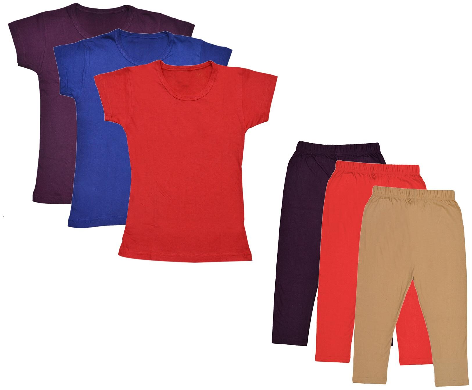 

Indiweaves Girl Cotton Top Bottom Set - Multi