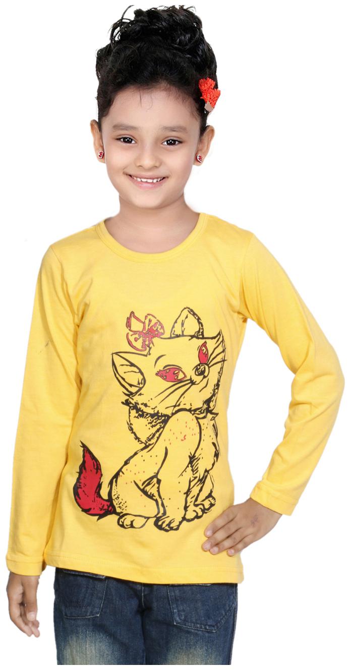 

Indiweaves Girl Cotton Solid Top - Yellow
