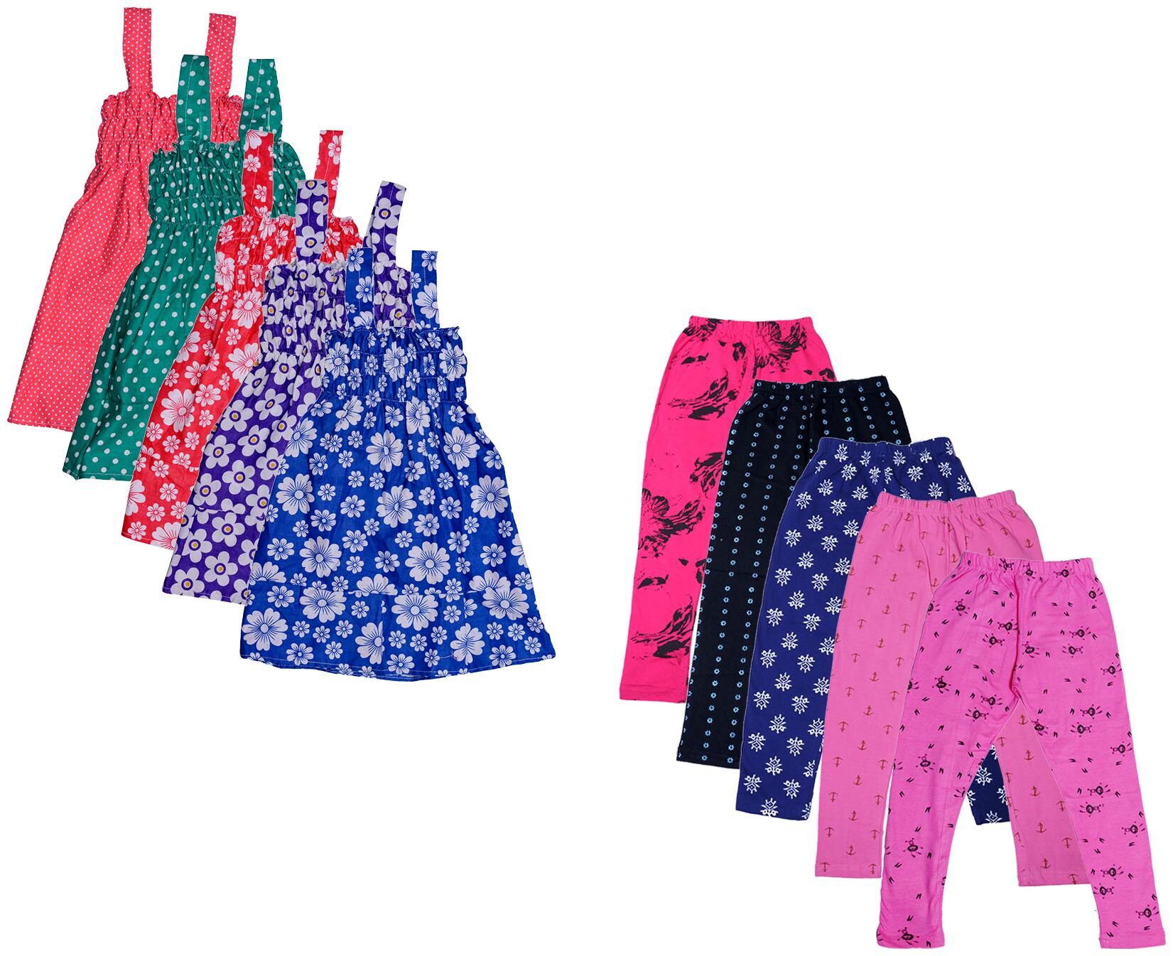 

Indiweaves Girl Cotton Top Bottom Set - Multi