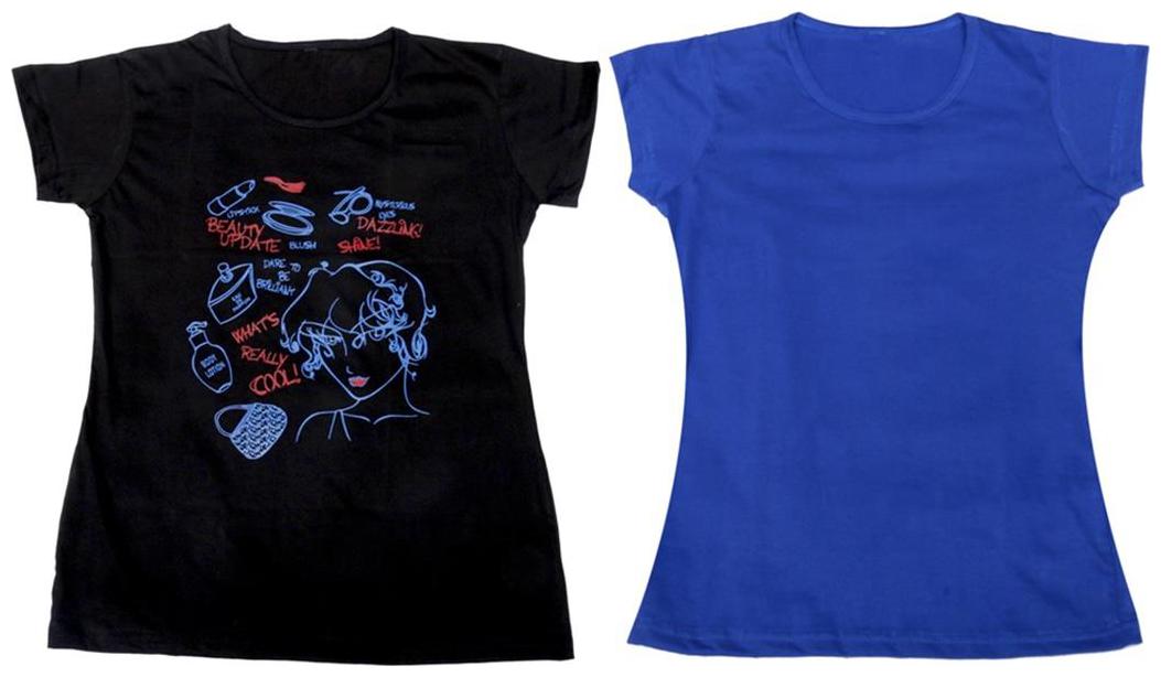 

Indiweaves Girl Cotton Solid T shirt - Multi