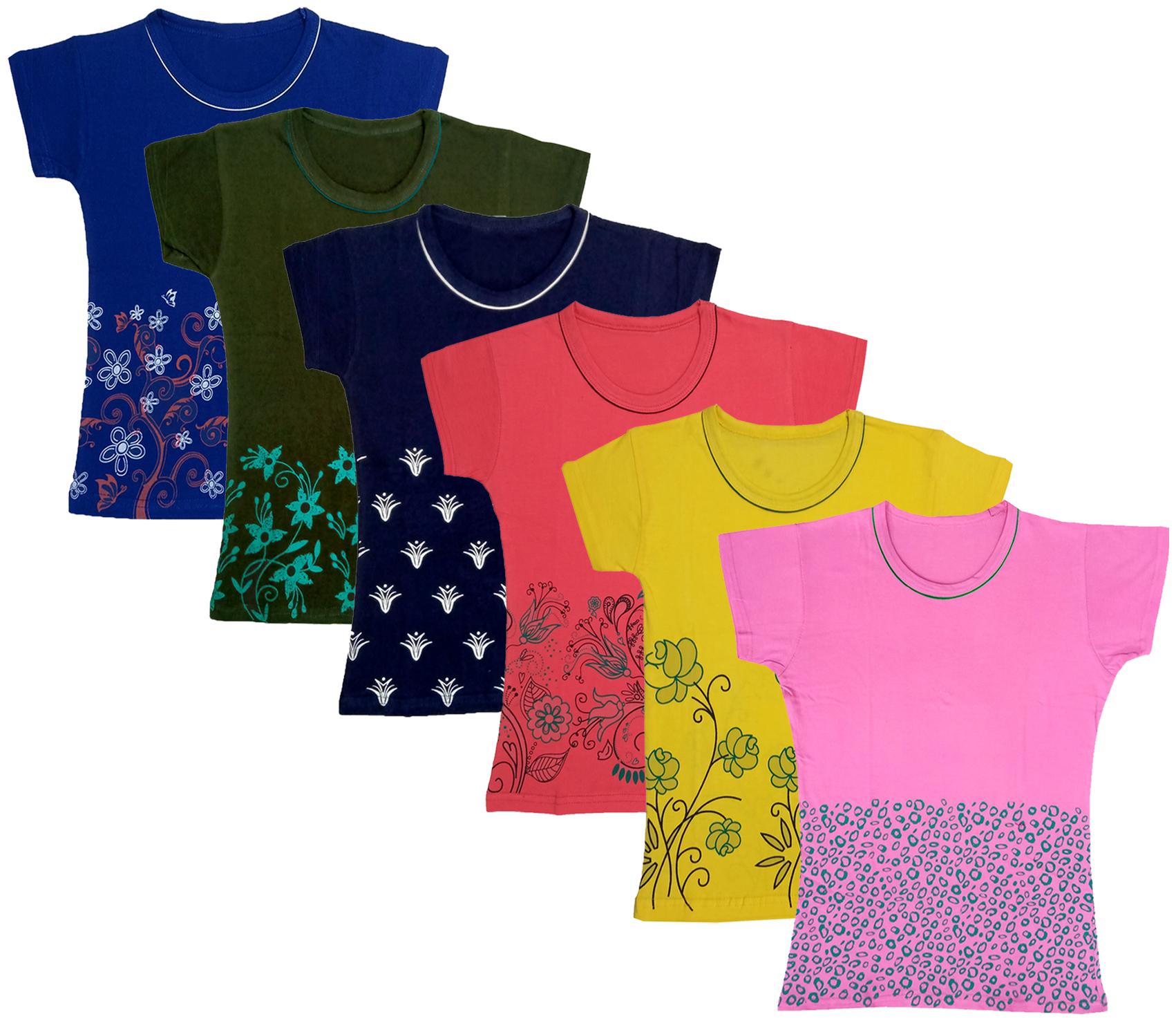 

Indiweaves Girl Cotton Printed T shirt - Multi