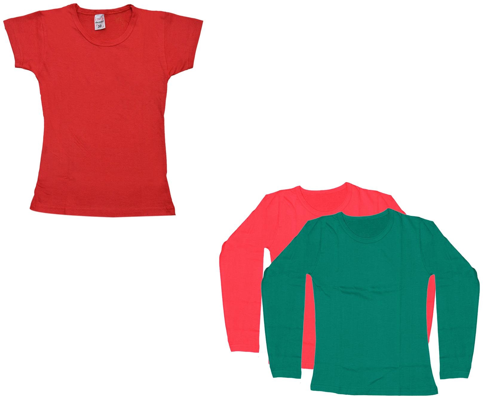 

Indiweaves Girl Cotton Solid T shirt - Multi
