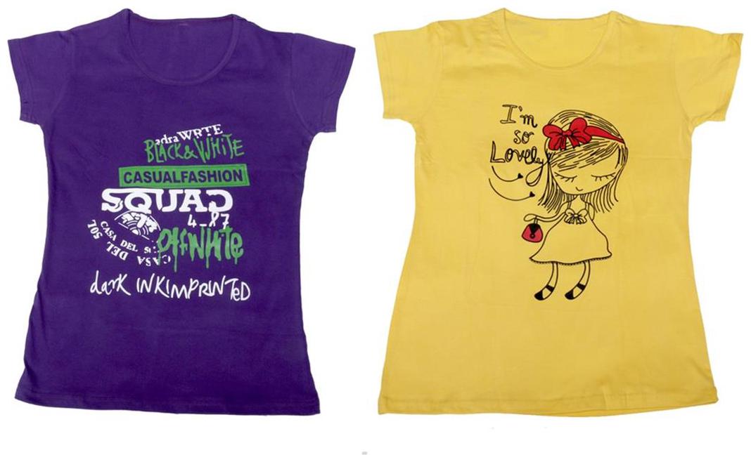 

Indiweaves Girl Cotton Solid T shirt - Multi