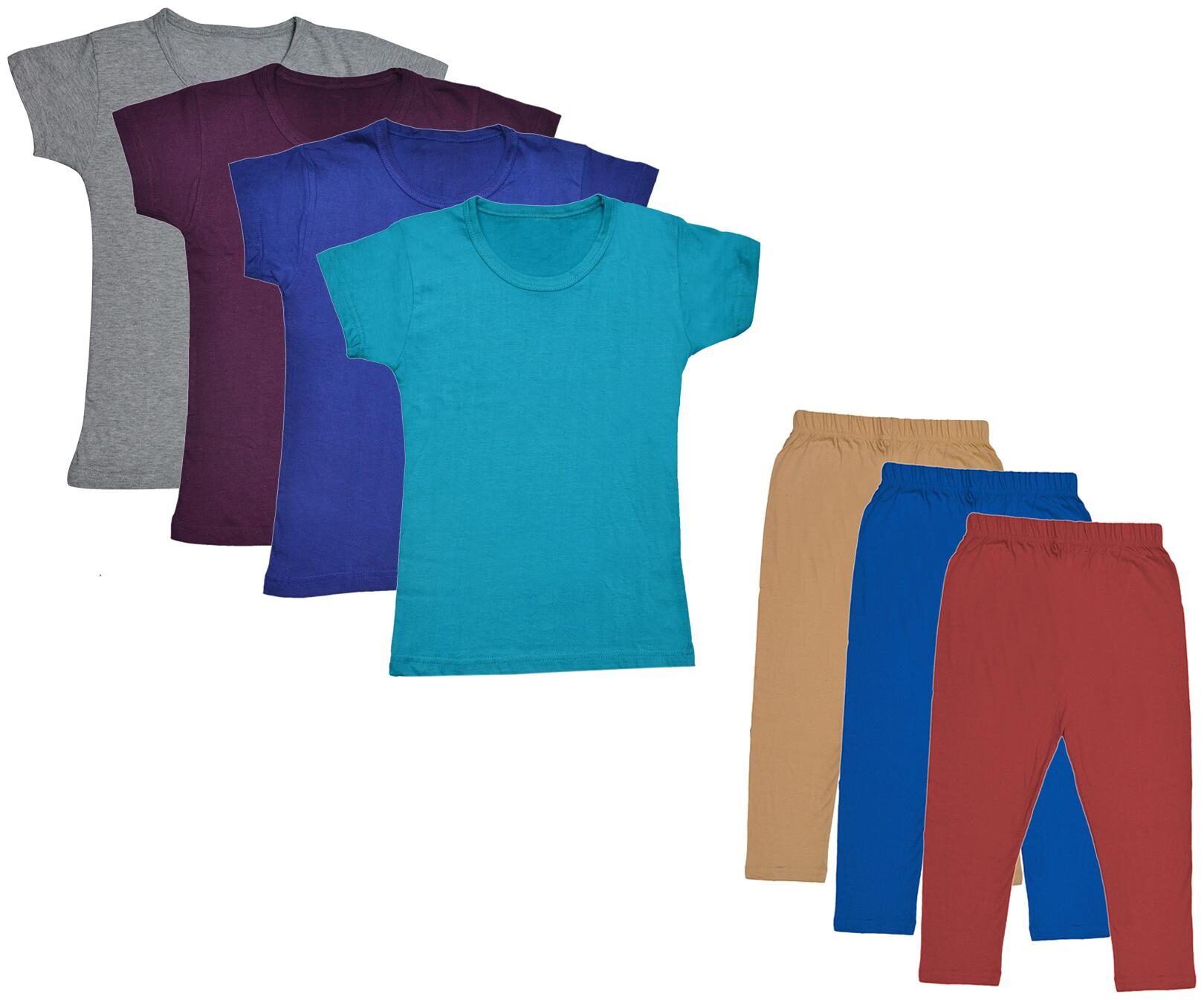 

Indiweaves Girl Cotton Top Bottom Set - Multi