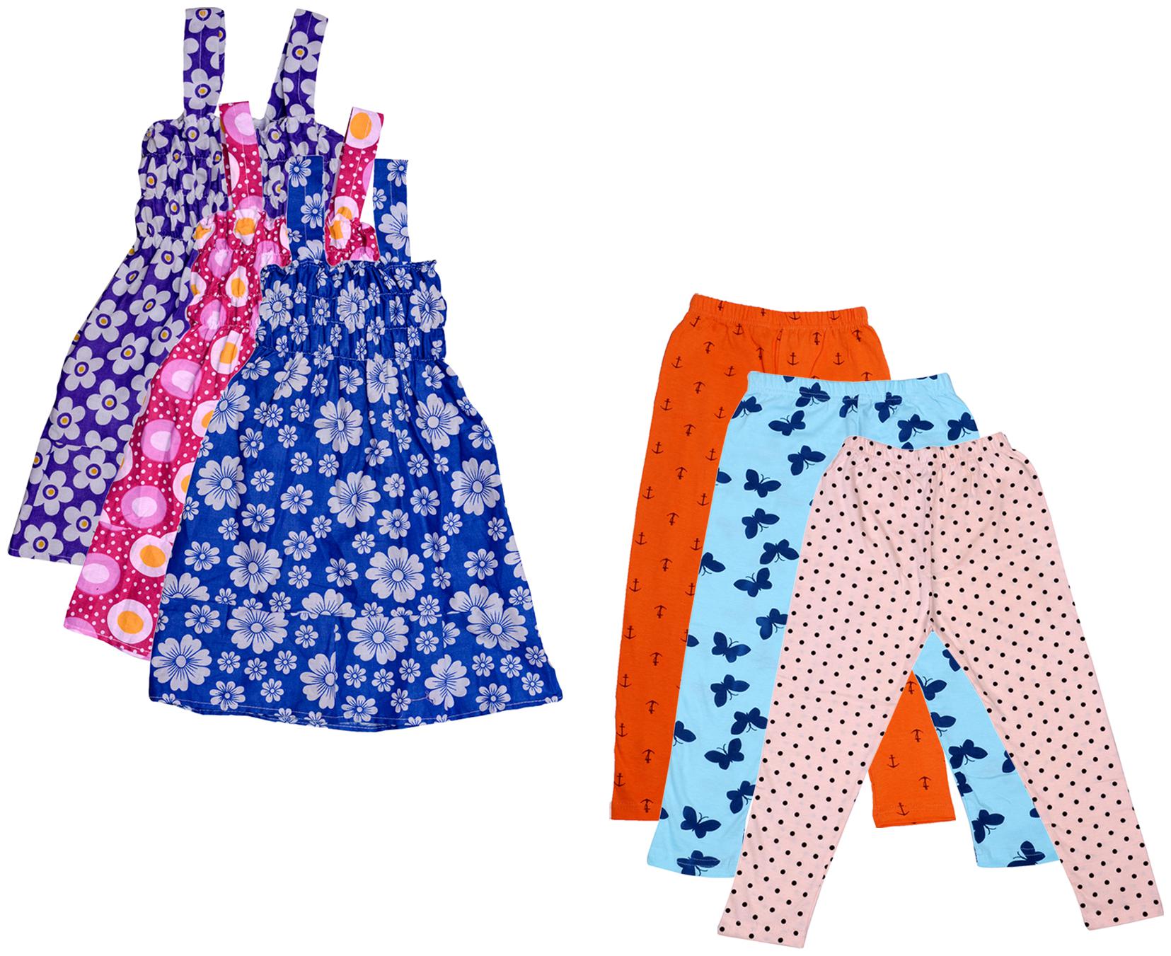 

Indiweaves Girl Cotton Top Bottom Set - Multi