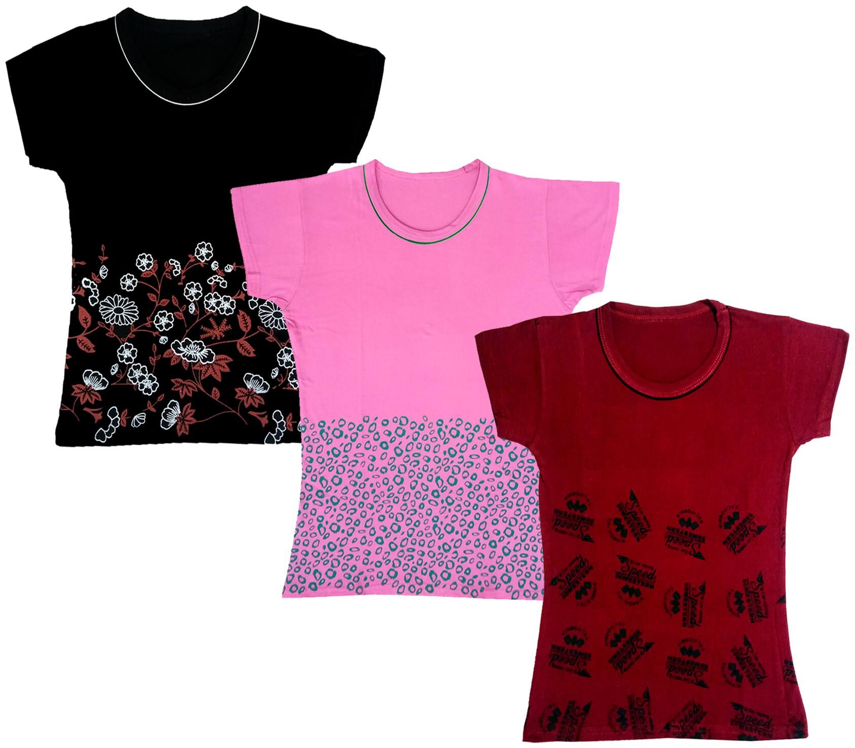 

Indiweaves Girl Cotton Printed T shirt - Multi