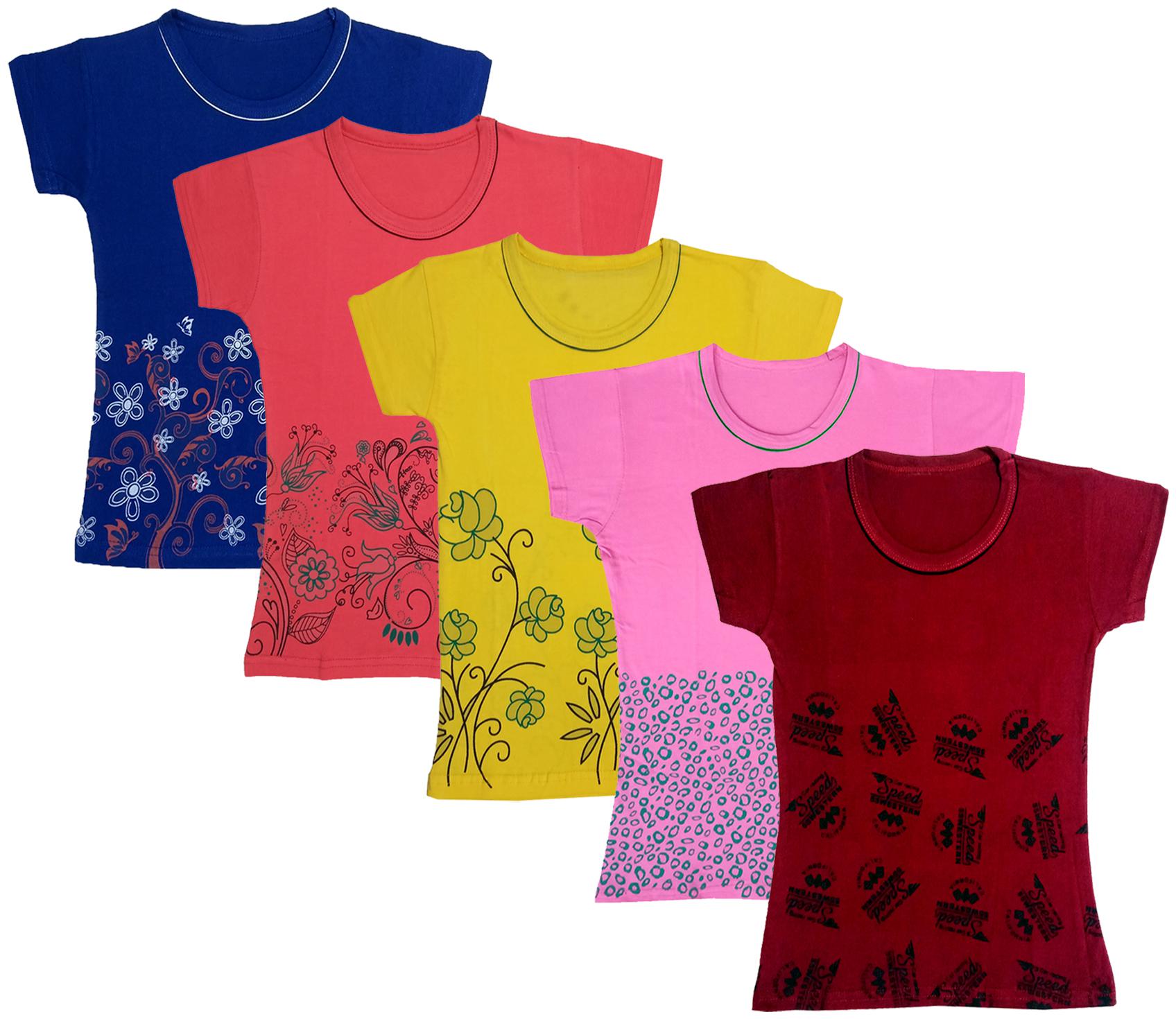 

Indiweaves Girl Cotton Printed T shirt - Multi