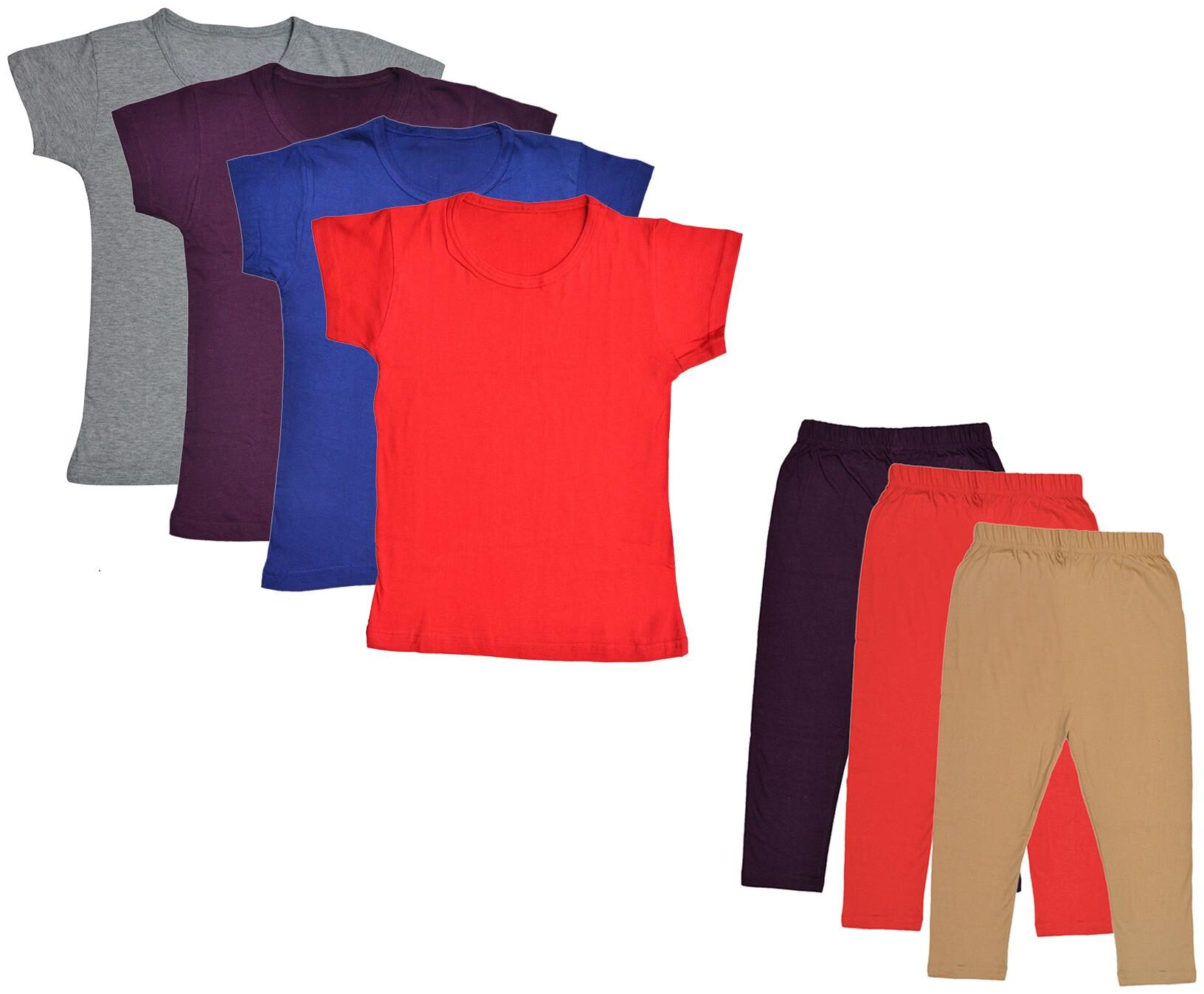

Indiweaves Girl Cotton Top Bottom Set - Multi
