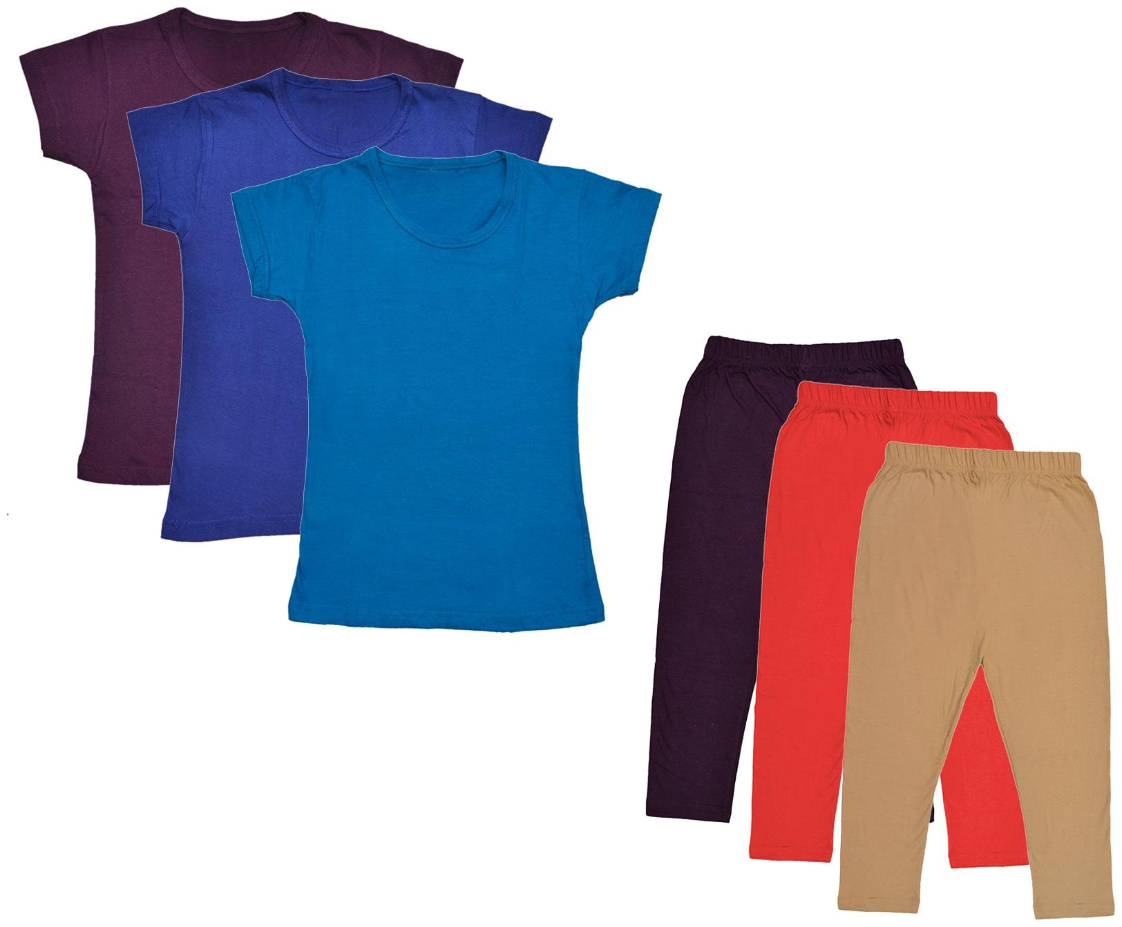 

Indiweaves Girl Cotton Top Bottom Set - Multi