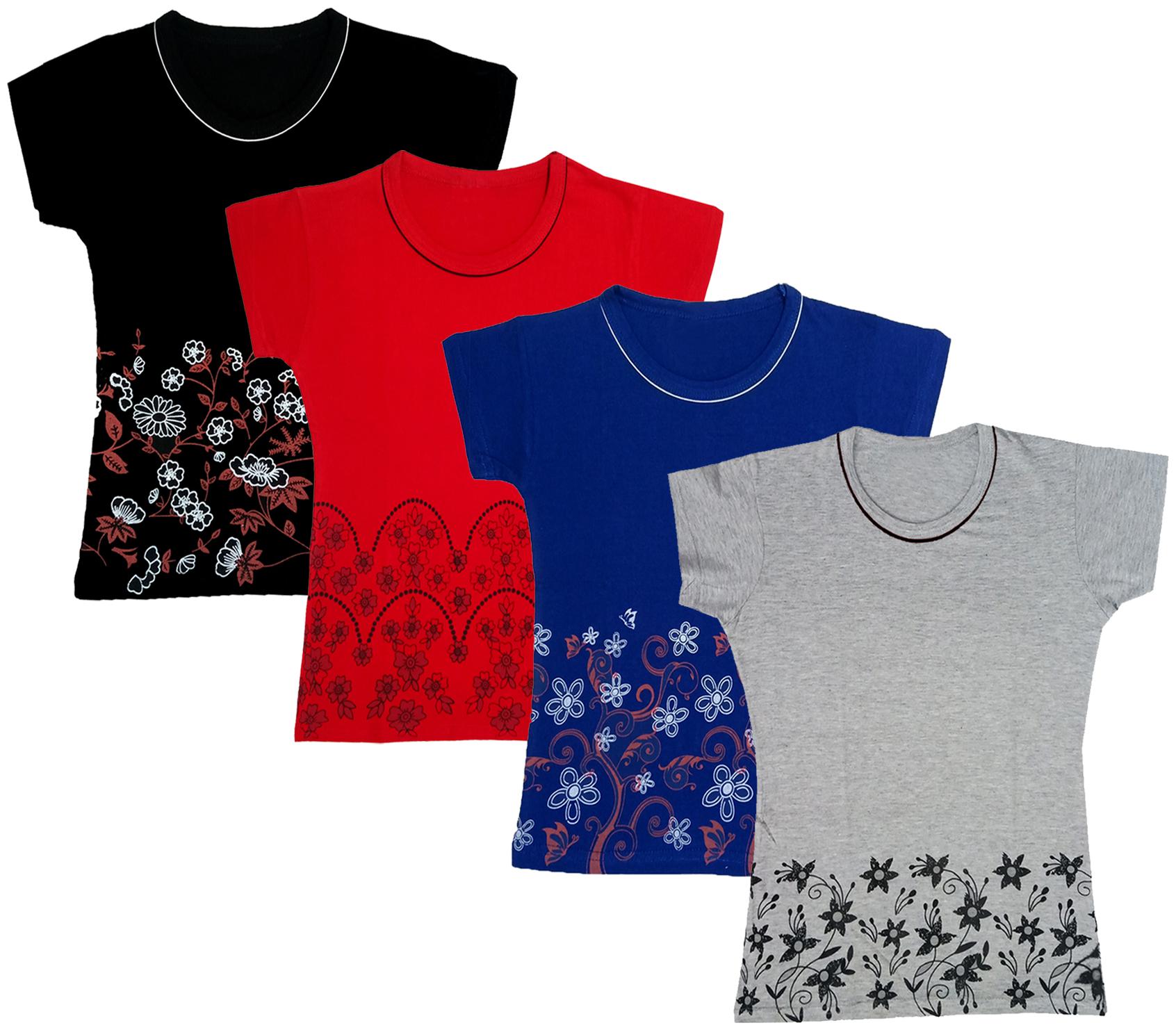 

Indiweaves Girl Cotton Printed T shirt - Multi