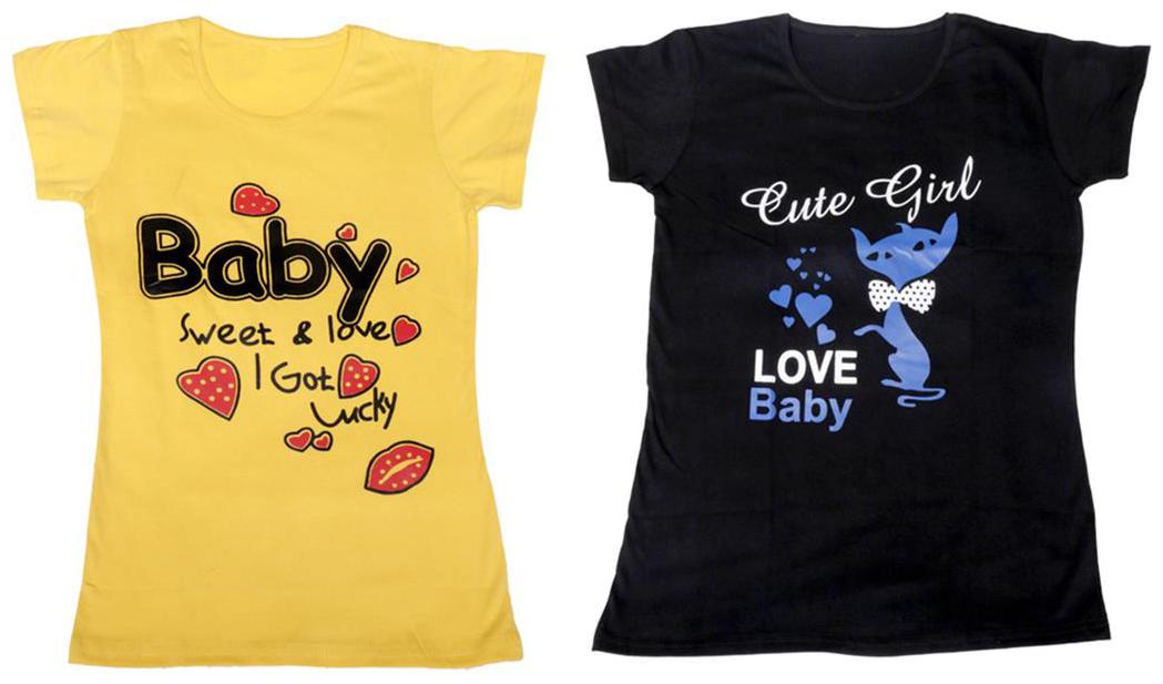 

Indiweaves Girl Cotton Solid T shirt - Multi