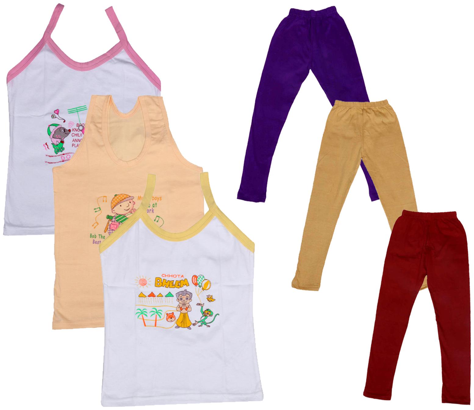

Indiweaves Girl Cotton Top Bottom Set - Multi
