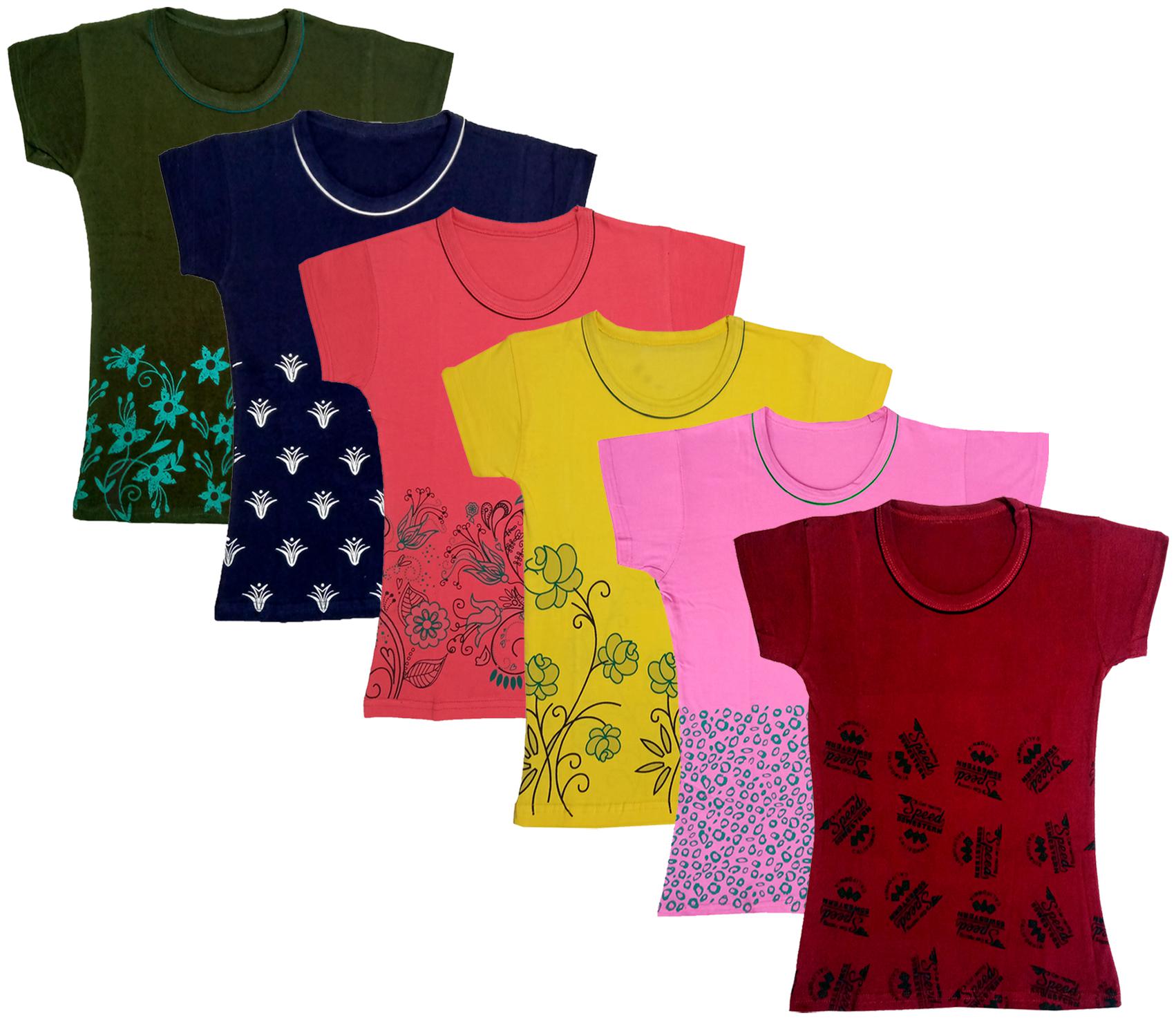 

Indiweaves Girl Cotton Printed T shirt - Multi