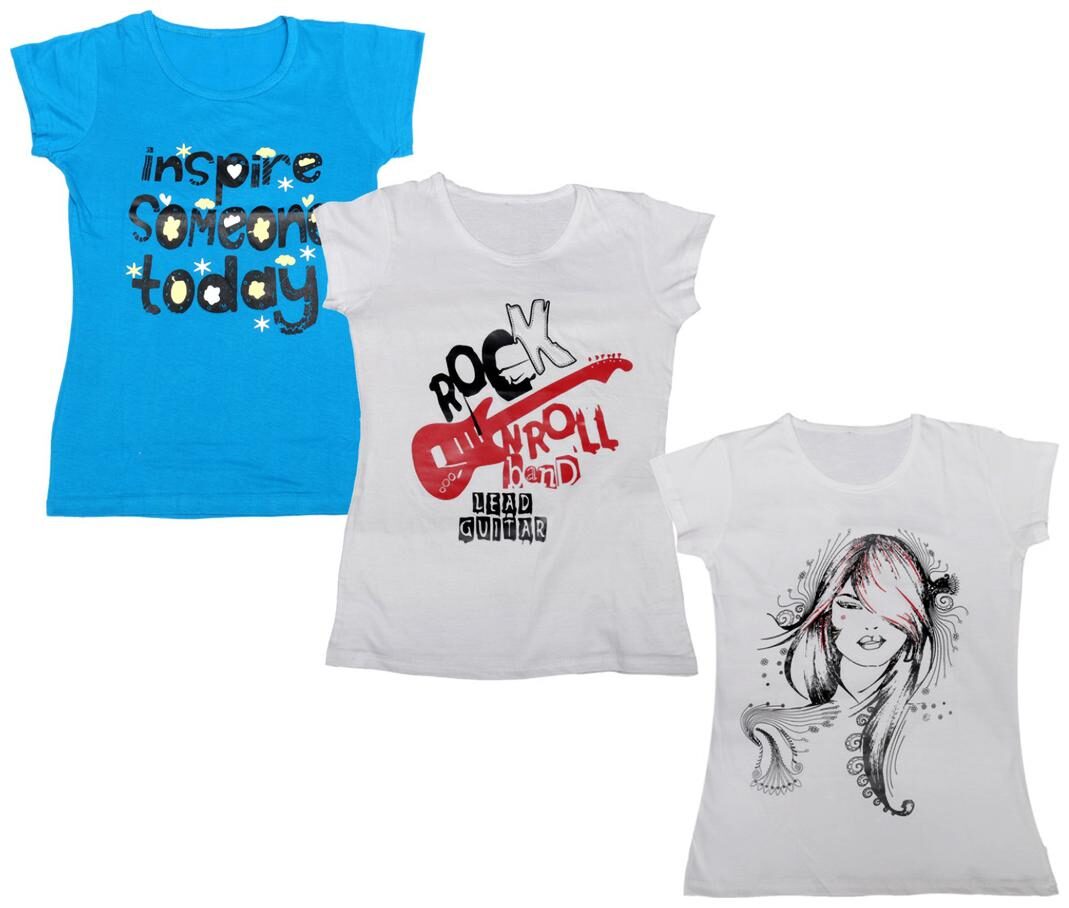 

Indiweaves Girl Cotton Printed T shirt - Multi