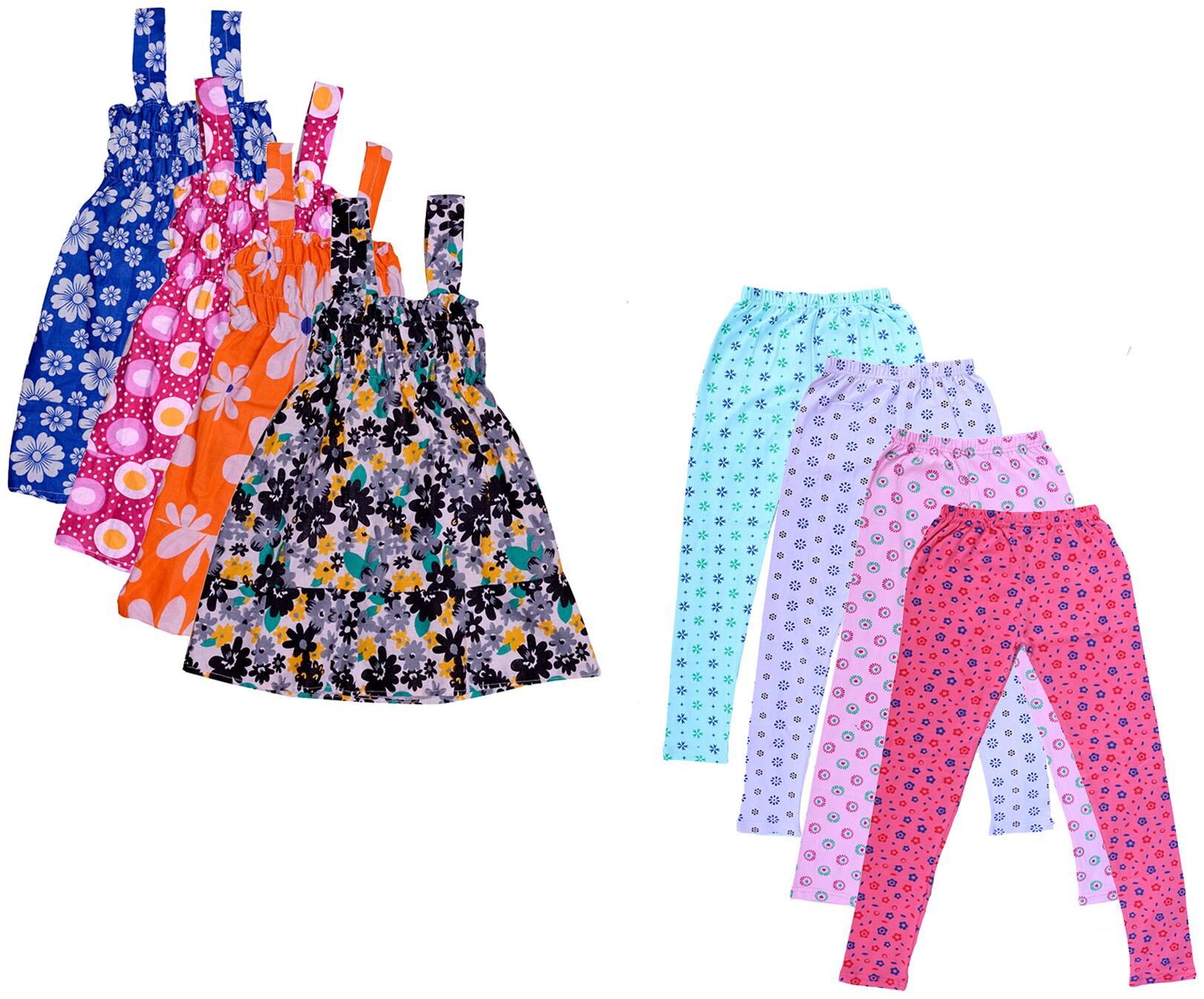 

Indiweaves Girl Cotton Top Bottom Set - Multi