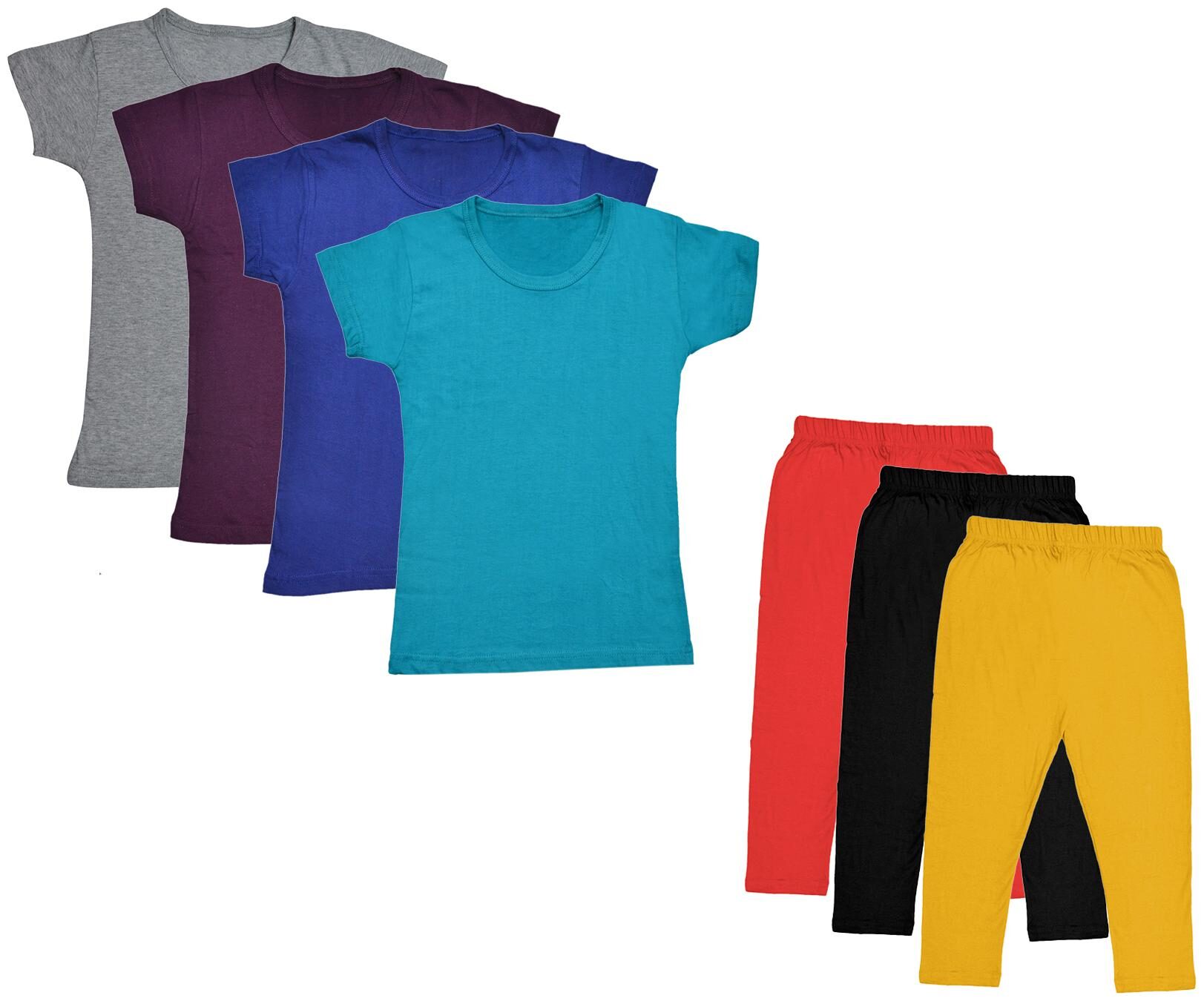 

Indiweaves Girl Cotton Top Bottom Set - Multi