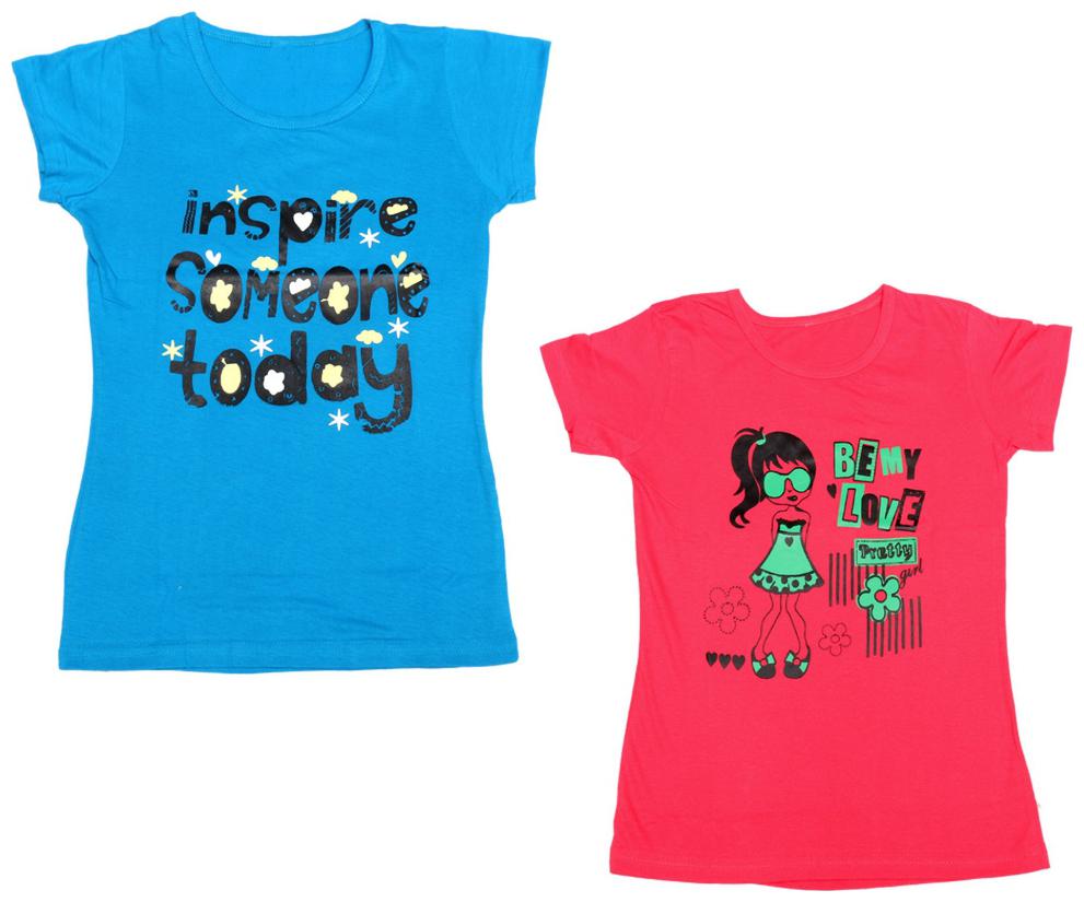 

Indiweaves Girl Cotton Printed T shirt - Multi