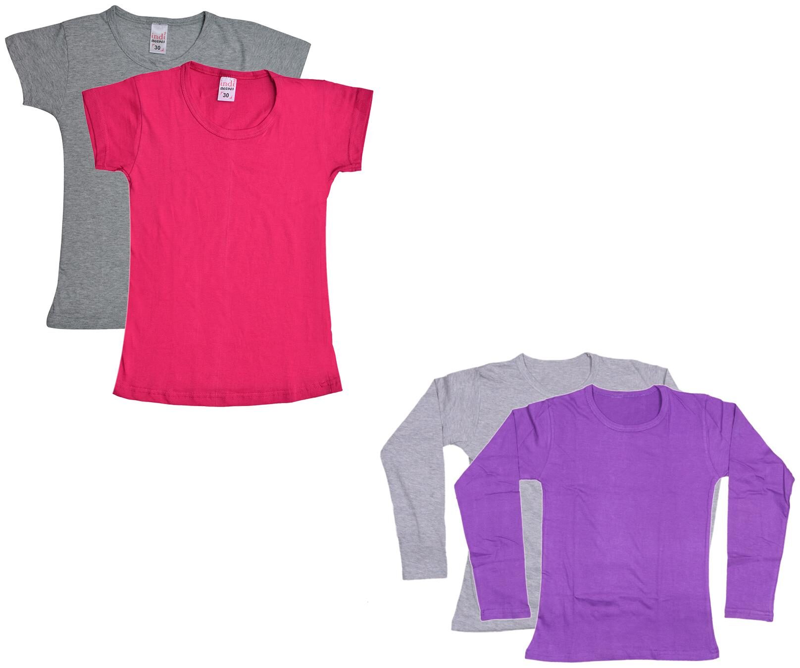 

Indiweaves Girl Cotton Solid T shirt - Multi