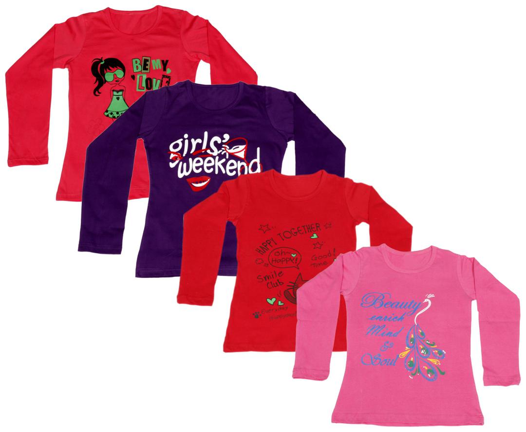 

Indiweaves Girl Cotton Printed T shirt - Multi