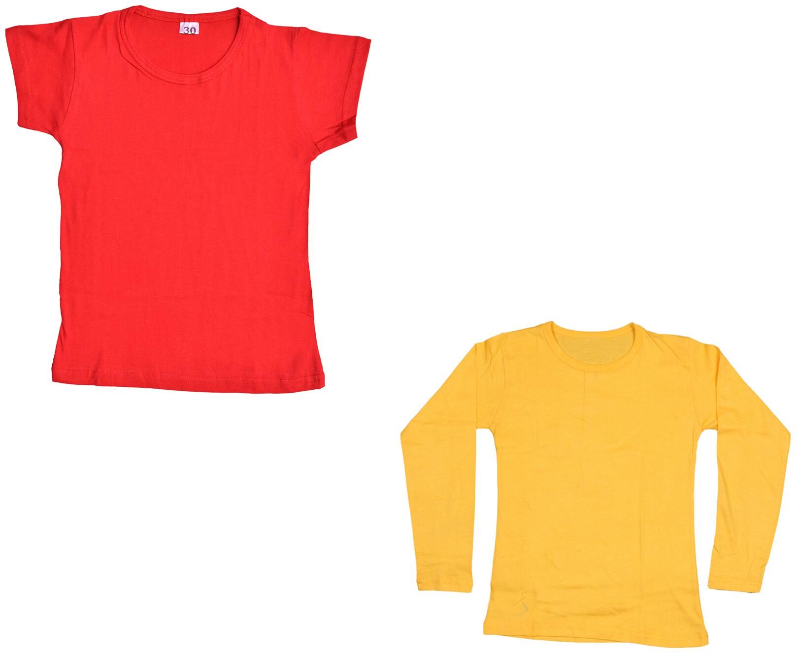 

Indiweaves Girl Cotton Solid T shirt - Multi