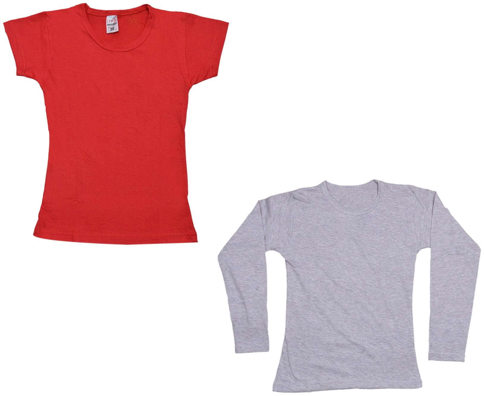 

Indiweaves Girl Cotton Solid T shirt - Multi