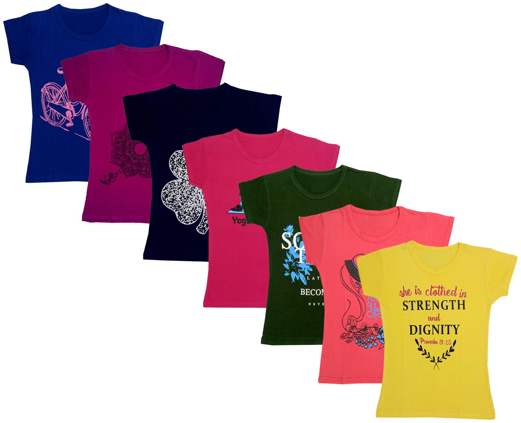 

Indiweaves Girl Cotton Printed T shirt - Multi